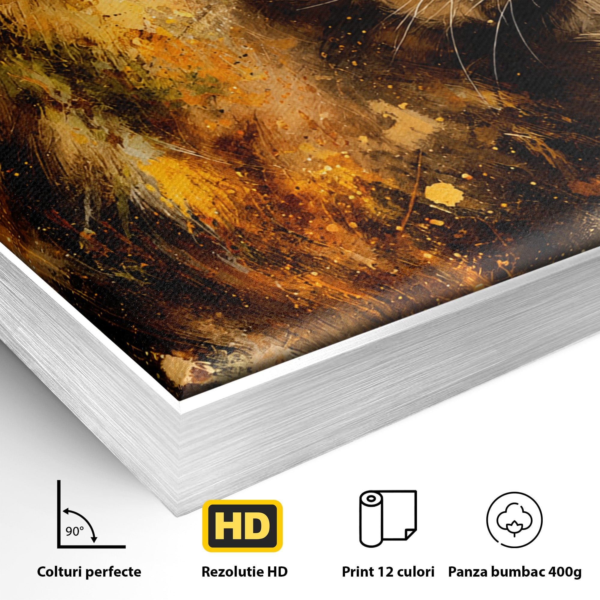 Tablou Canvas Premium LuxCanva® M1560, Privirea Leului, Leu, Portret, Animale, Putere, Living, Culori Vibrante