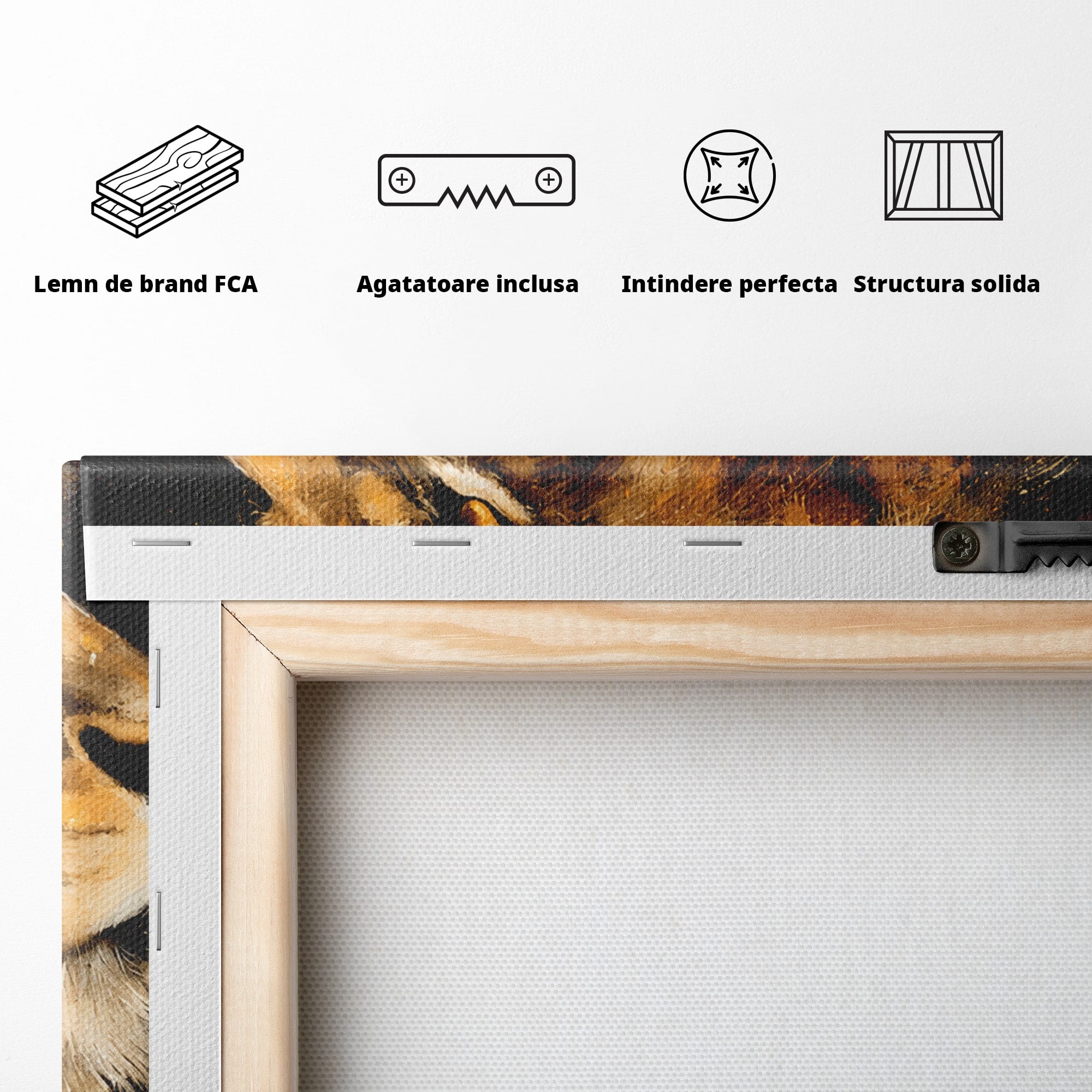 Tablou Canvas Premium LuxCanva® M1560, Privirea Leului, Leu, Portret, Animale, Putere, Living, Culori Vibrante