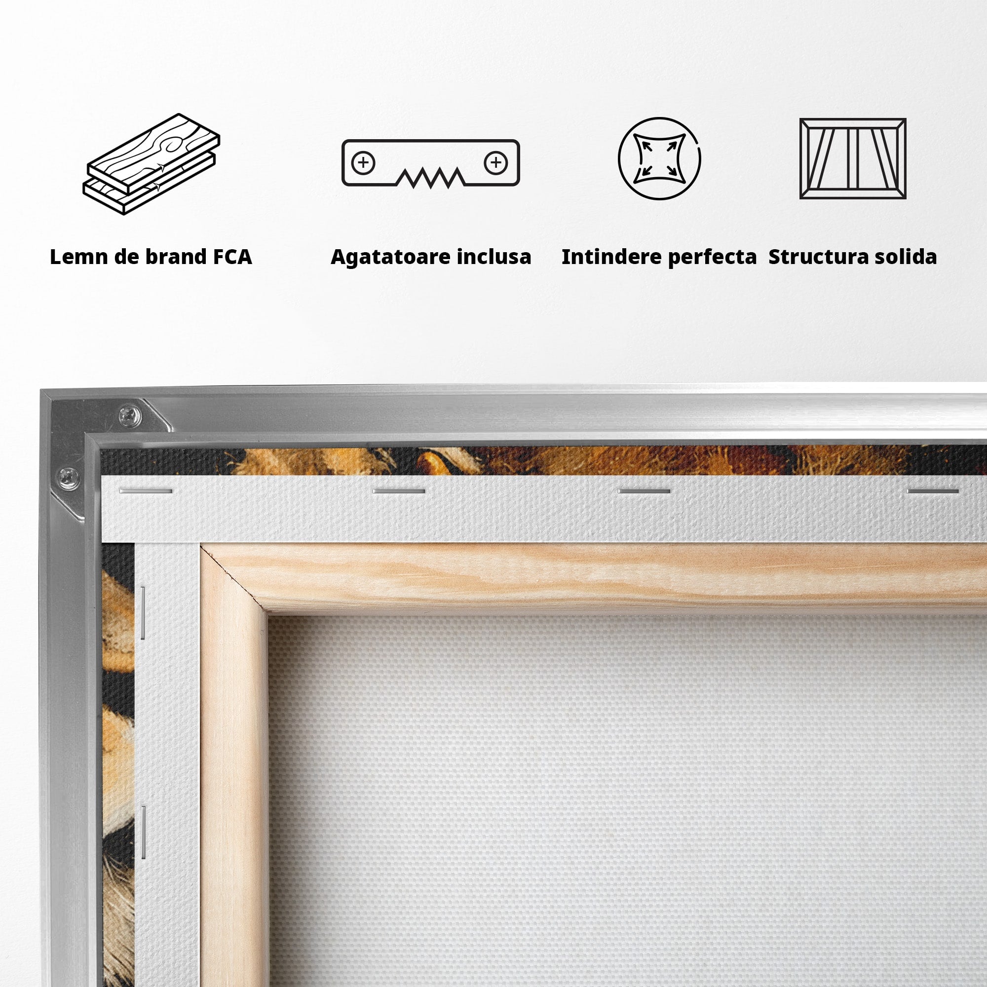 Tablou Canvas Premium LuxCanva® M1560, Privirea Leului, Leu, Portret, Animale, Putere, Living, Culori Vibrante