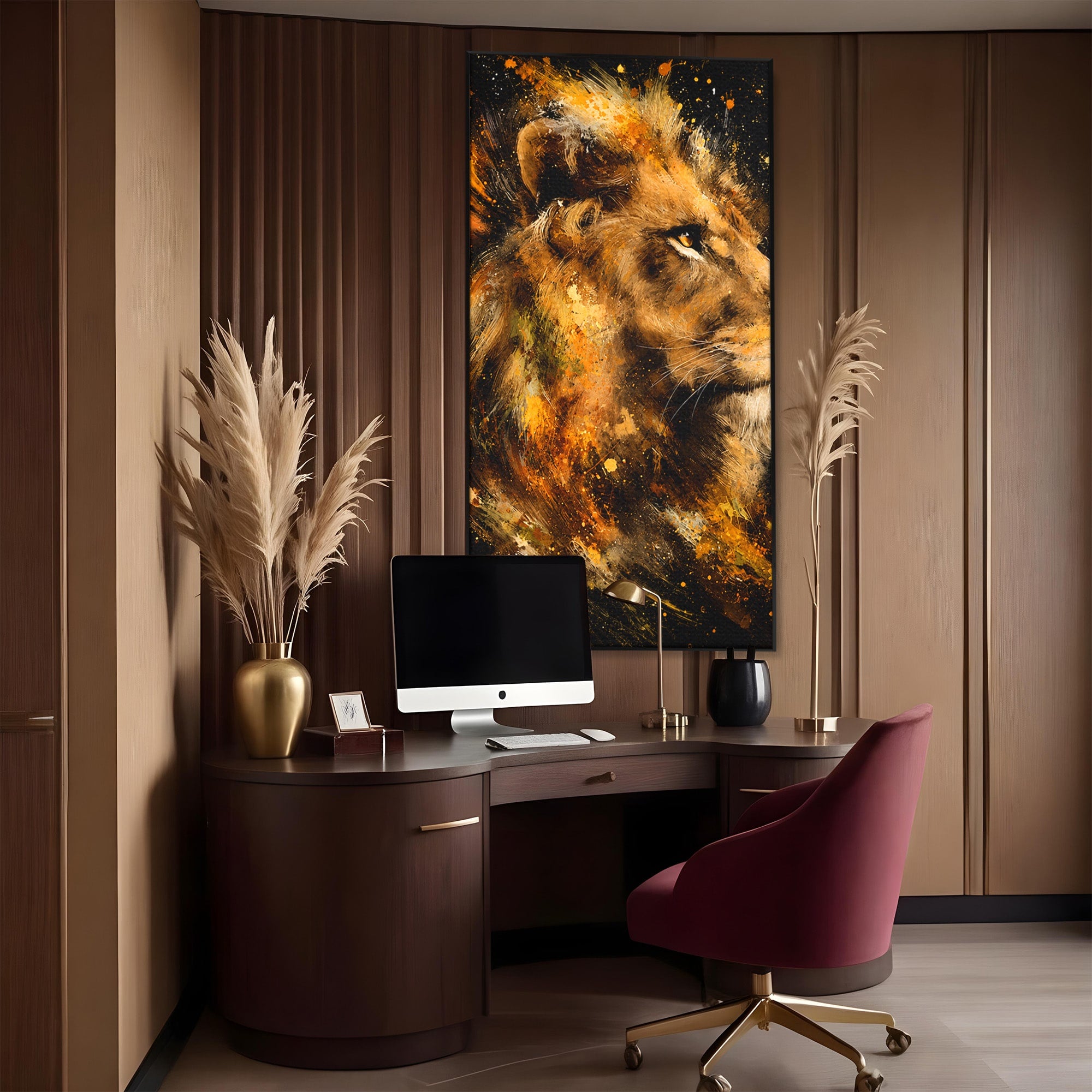 Tablou Canvas Premium LuxCanva® M1560, Privirea Leului, Leu, Portret, Animale, Putere, Living, Culori Vibrante