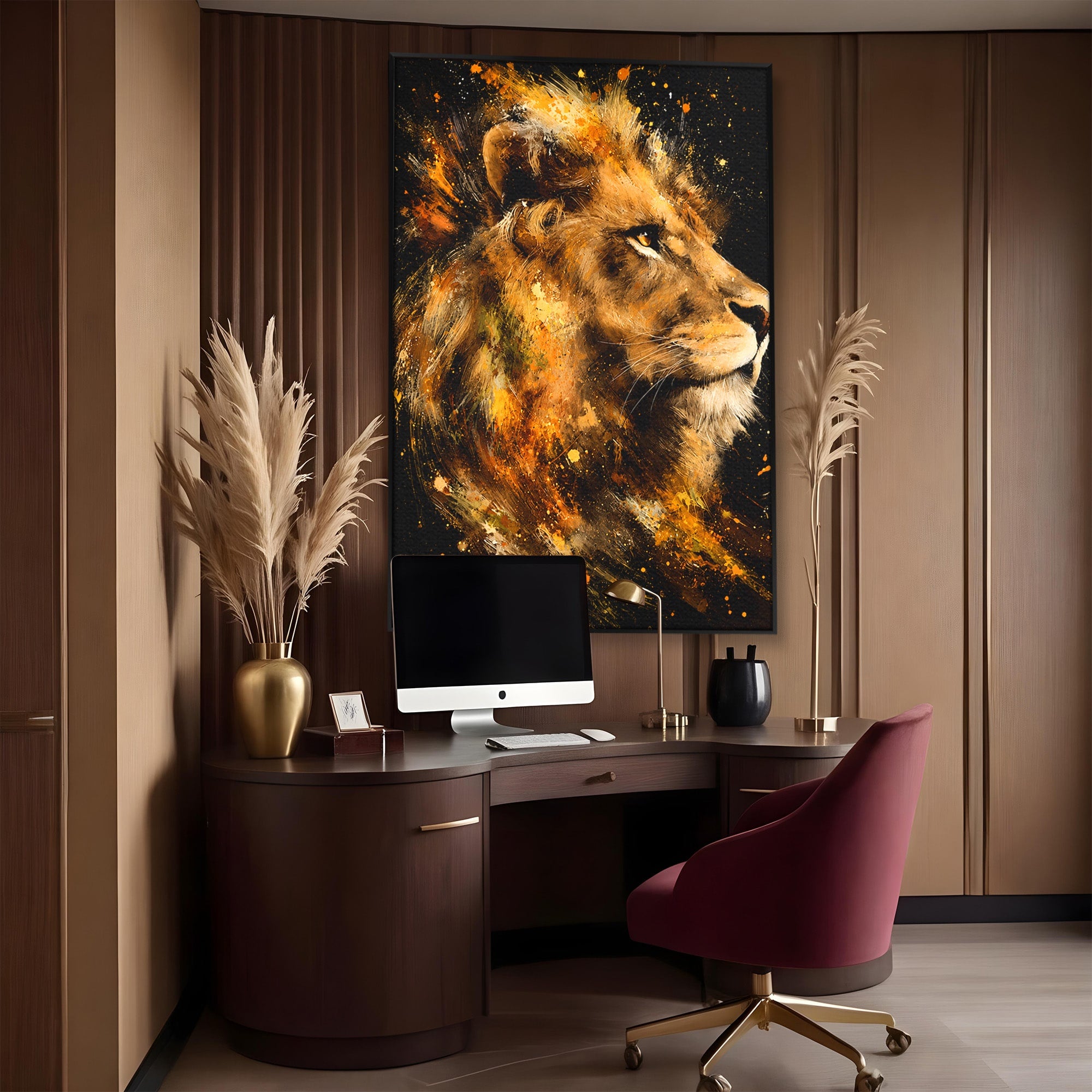 Tablou Canvas Premium LuxCanva® M1560, Privirea Leului, Leu, Portret, Animale, Putere, Living, Culori Vibrante
