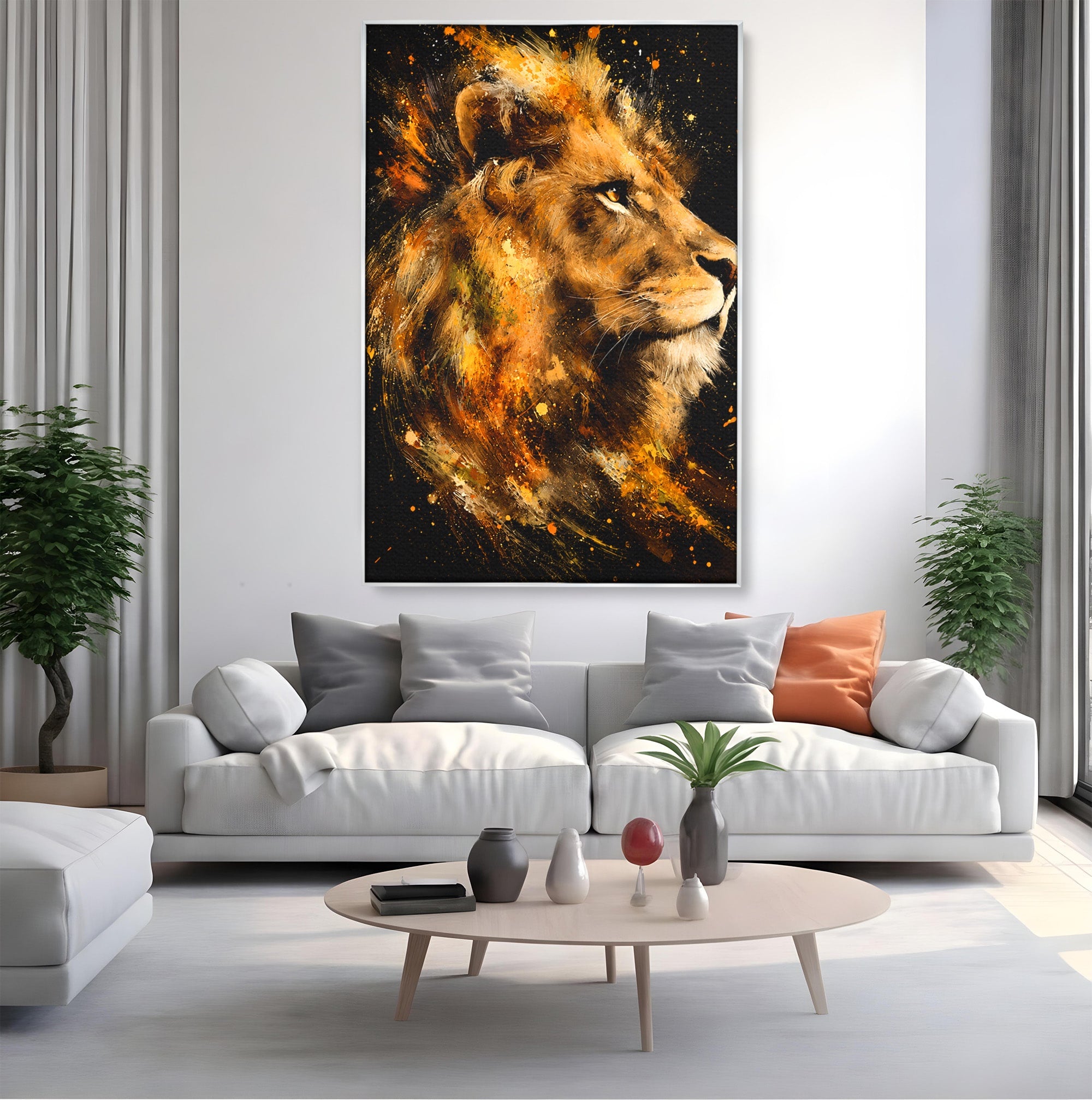Tablou Canvas Premium LuxCanva® M1560, Privirea Leului, Leu, Portret, Animale, Putere, Living, Culori Vibrante