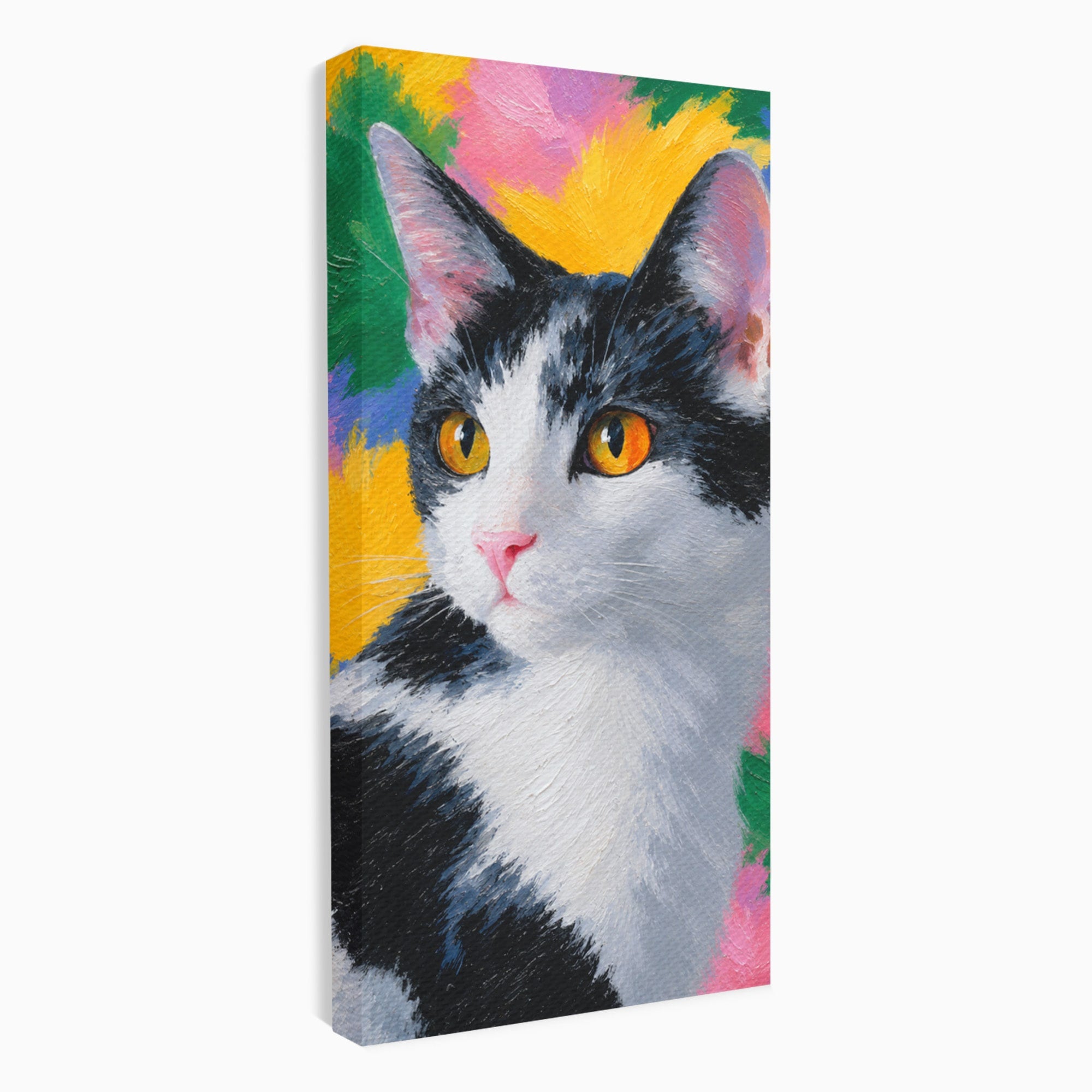 Tablou Canvas Premium LuxCanva® M1561, Pisica In Culori, Pisica, Portret, Animale, Living, Dormitor, Culori Vibrante