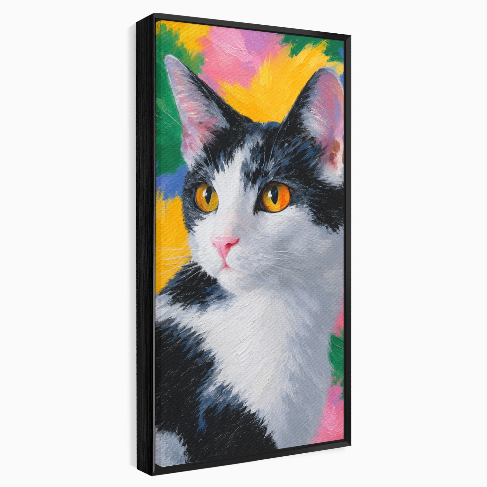 Tablou Canvas Premium LuxCanva® M1561, Pisica In Culori, Pisica, Portret, Animale, Living, Dormitor, Culori Vibrante