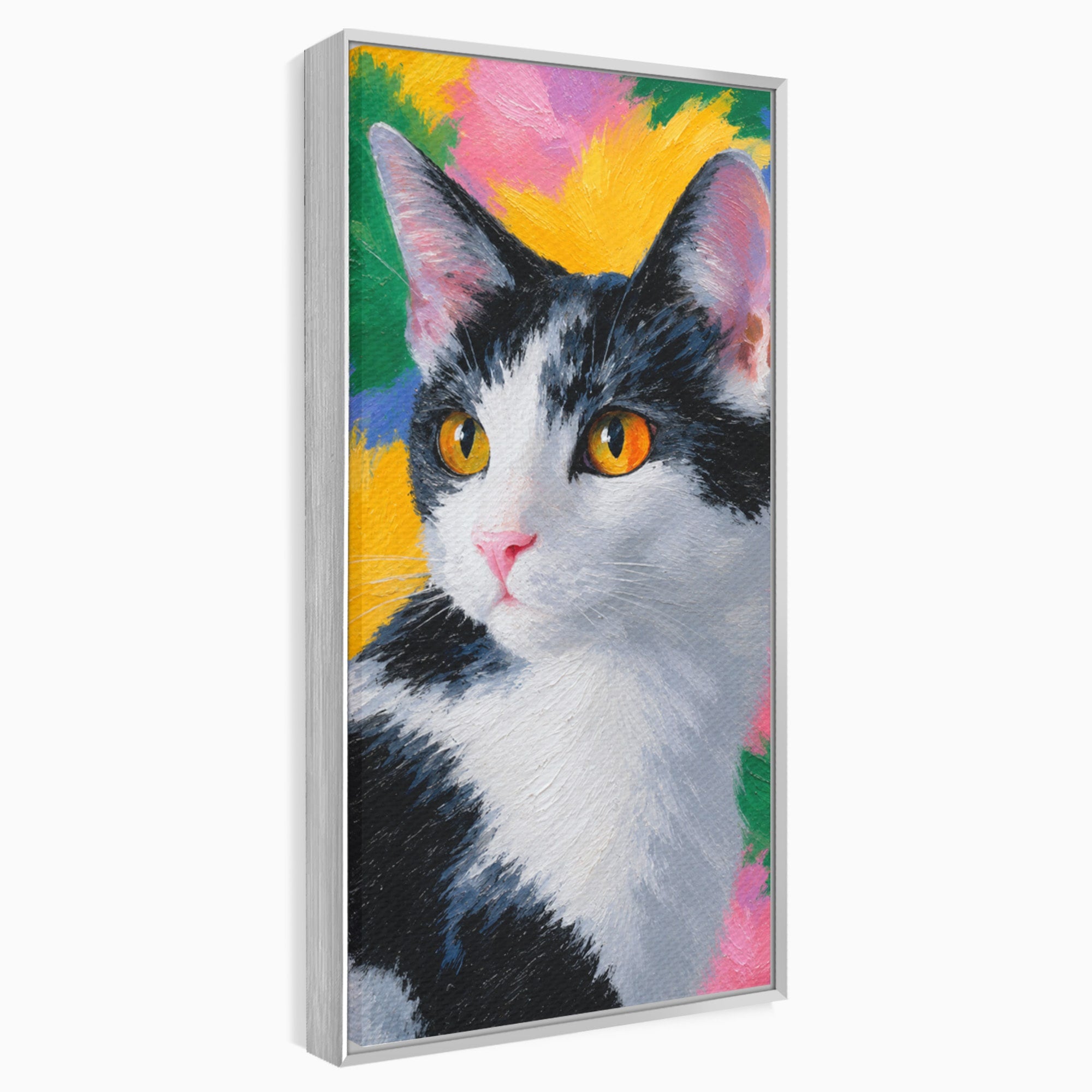 Tablou Canvas Premium LuxCanva® M1561, Pisica In Culori, Pisica, Portret, Animale, Living, Dormitor, Culori Vibrante