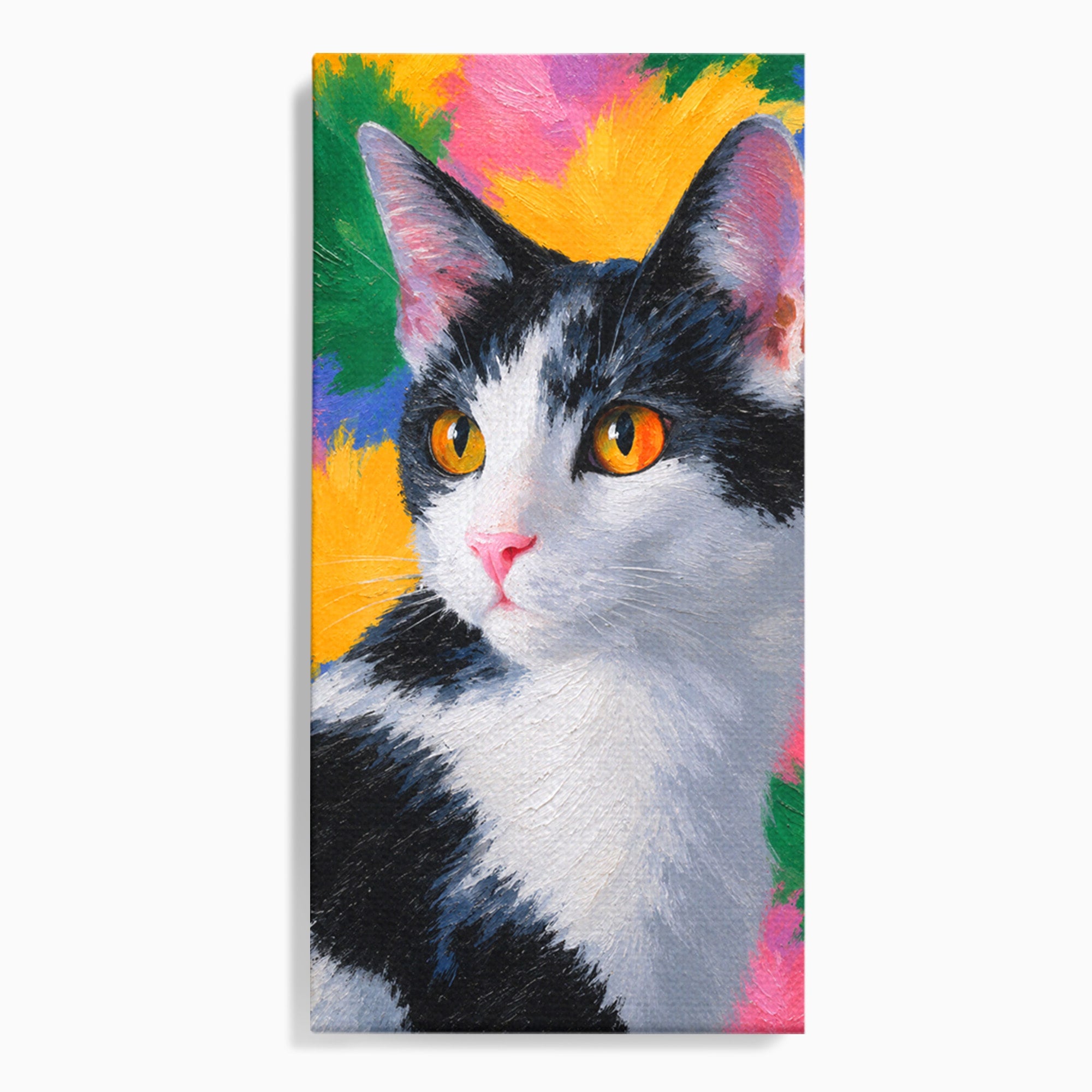 Tablou Canvas Premium LuxCanva® M1561, Pisica In Culori, Pisica, Portret, Animale, Living, Dormitor, Culori Vibrante