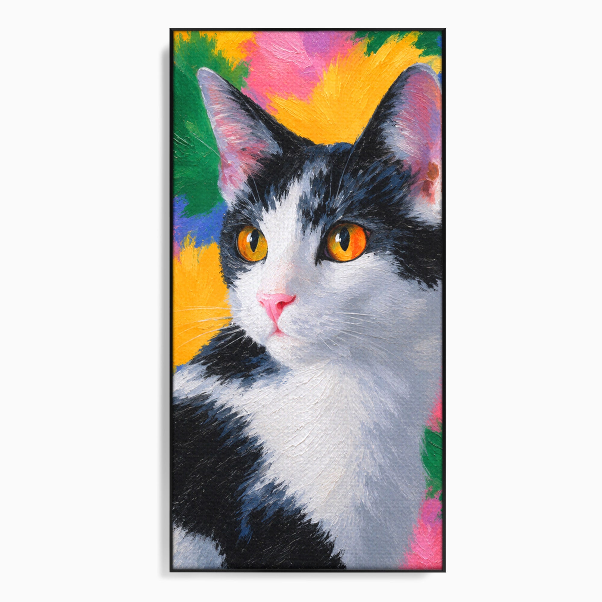 Tablou Canvas Premium LuxCanva® M1561, Pisica In Culori, Pisica, Portret, Animale, Living, Dormitor, Culori Vibrante