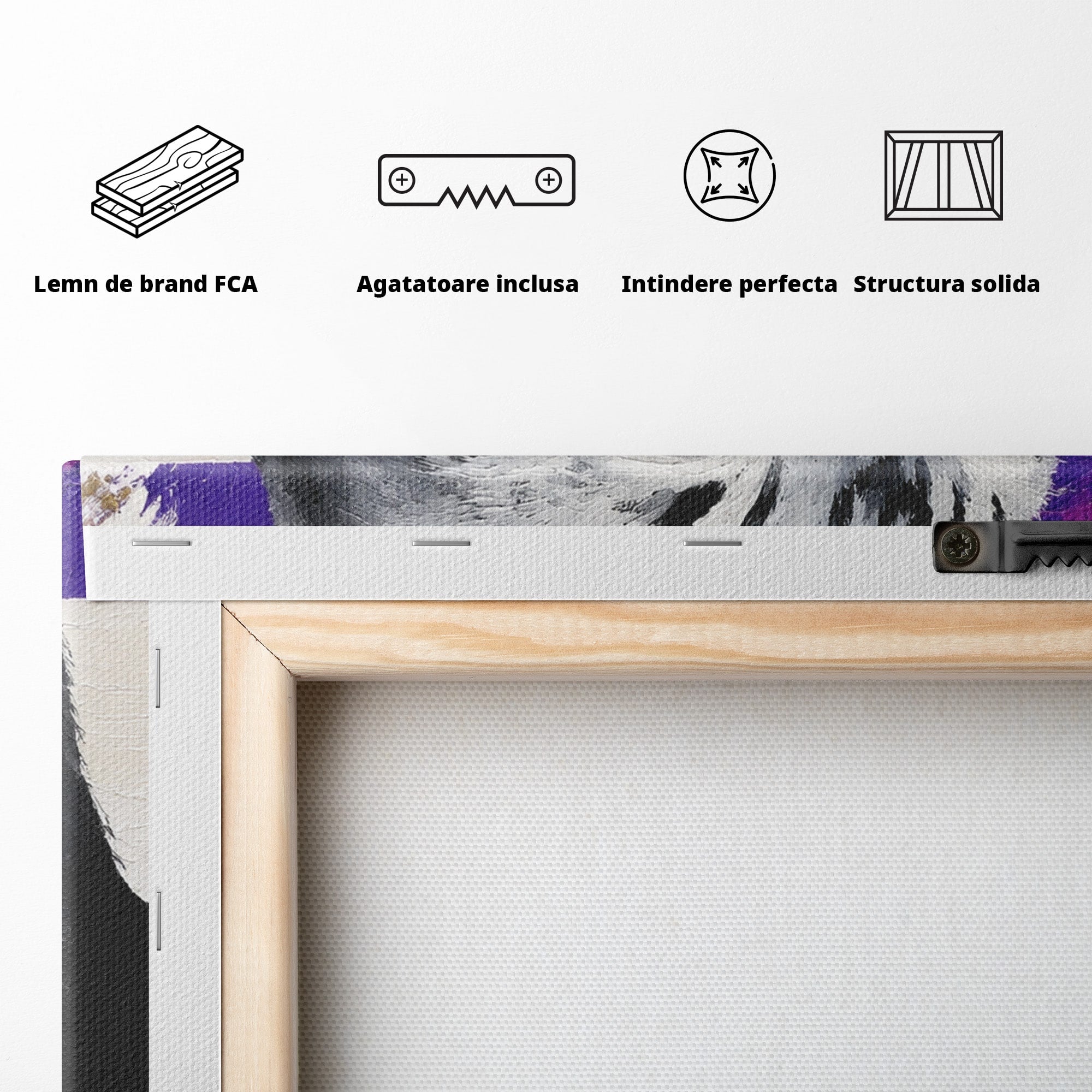 Tablou Canvas Premium LuxCanva® M1562, Pisica Eleganta, Pisica, Animale, Portret, Dormitor, Living, Culori Vibrante