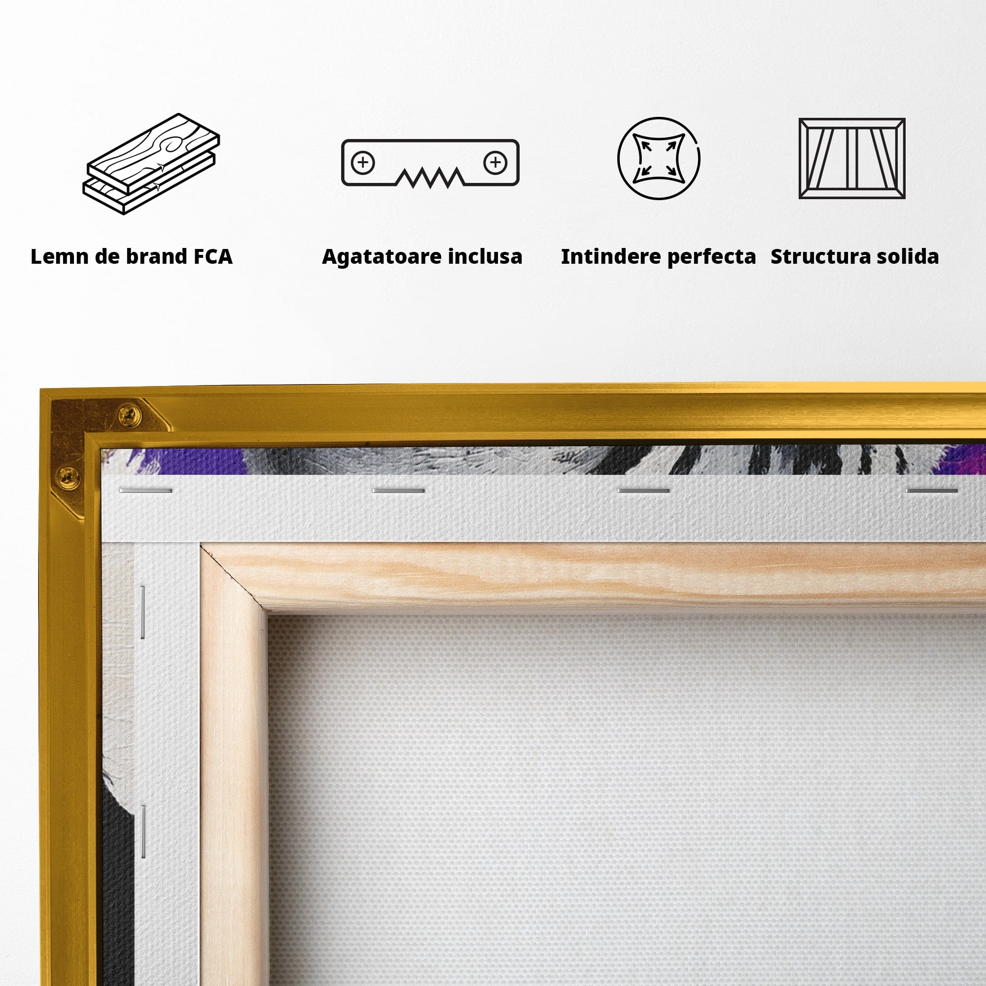 Tablou Canvas Premium LuxCanva® M1562, Pisica Eleganta, Pisica, Animale, Portret, Dormitor, Living, Culori Vibrante