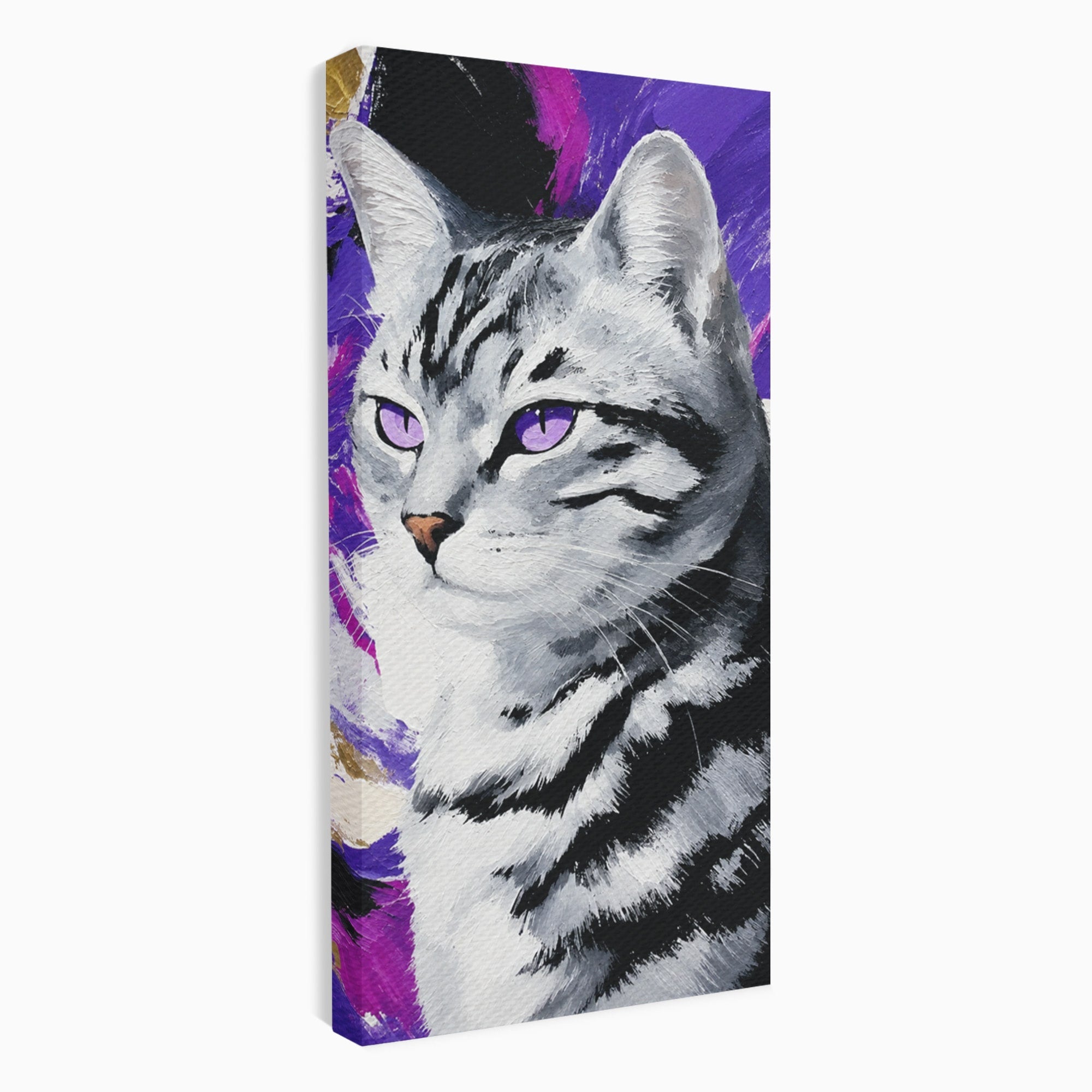 Tablou Canvas Premium LuxCanva® M1562, Pisica Eleganta, Pisica, Animale, Portret, Dormitor, Living, Culori Vibrante