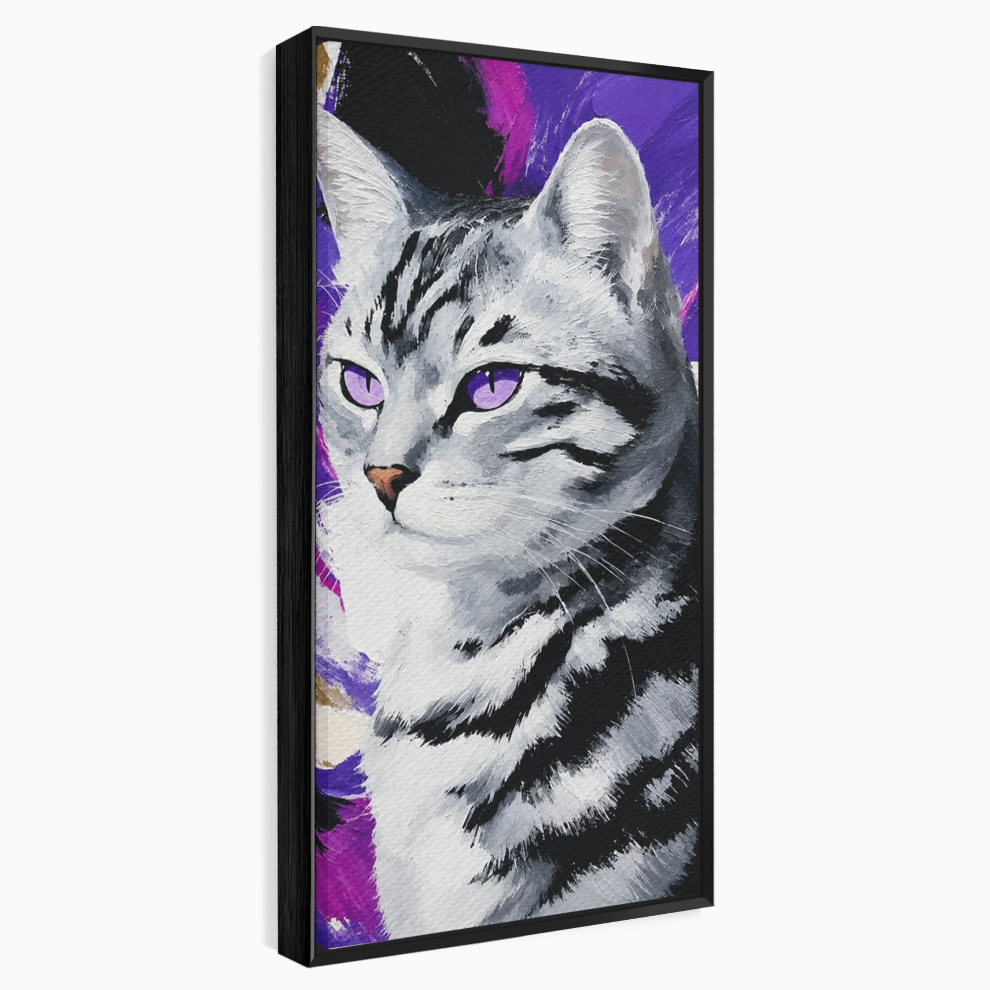 Tablou Canvas Premium LuxCanva® M1562, Pisica Eleganta, Pisica, Animale, Portret, Dormitor, Living, Culori Vibrante