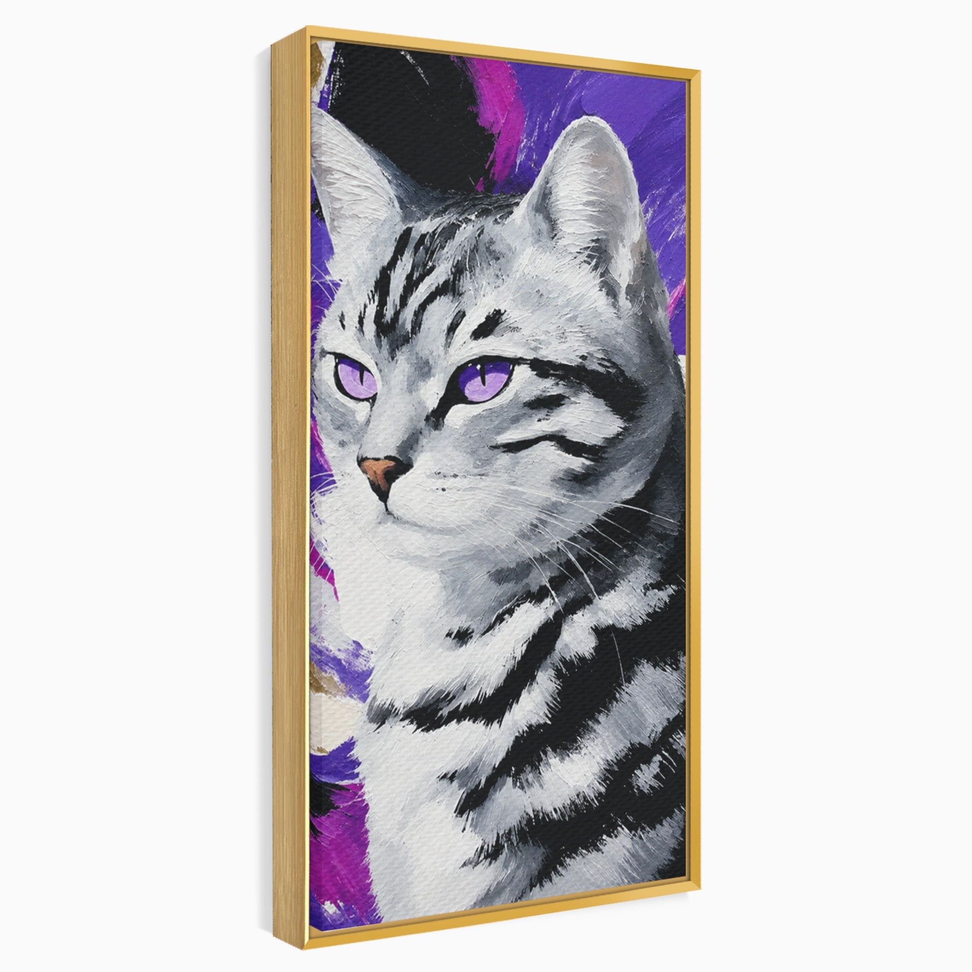 Tablou Canvas Premium LuxCanva® M1562, Pisica Eleganta, Pisica, Animale, Portret, Dormitor, Living, Culori Vibrante