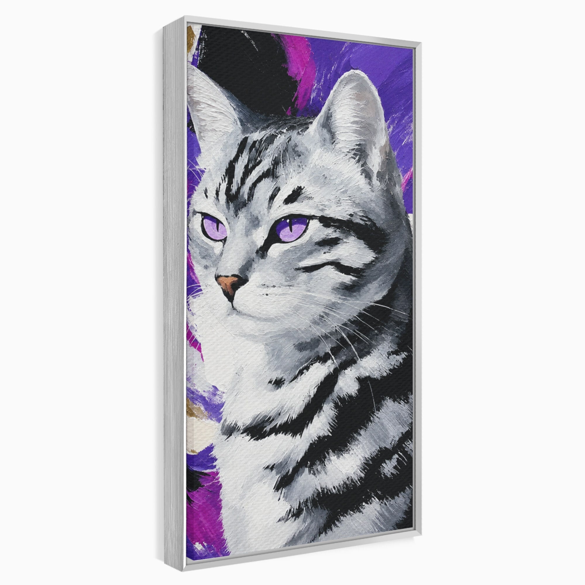 Tablou Canvas Premium LuxCanva® M1562, Pisica Eleganta, Pisica, Animale, Portret, Dormitor, Living, Culori Vibrante