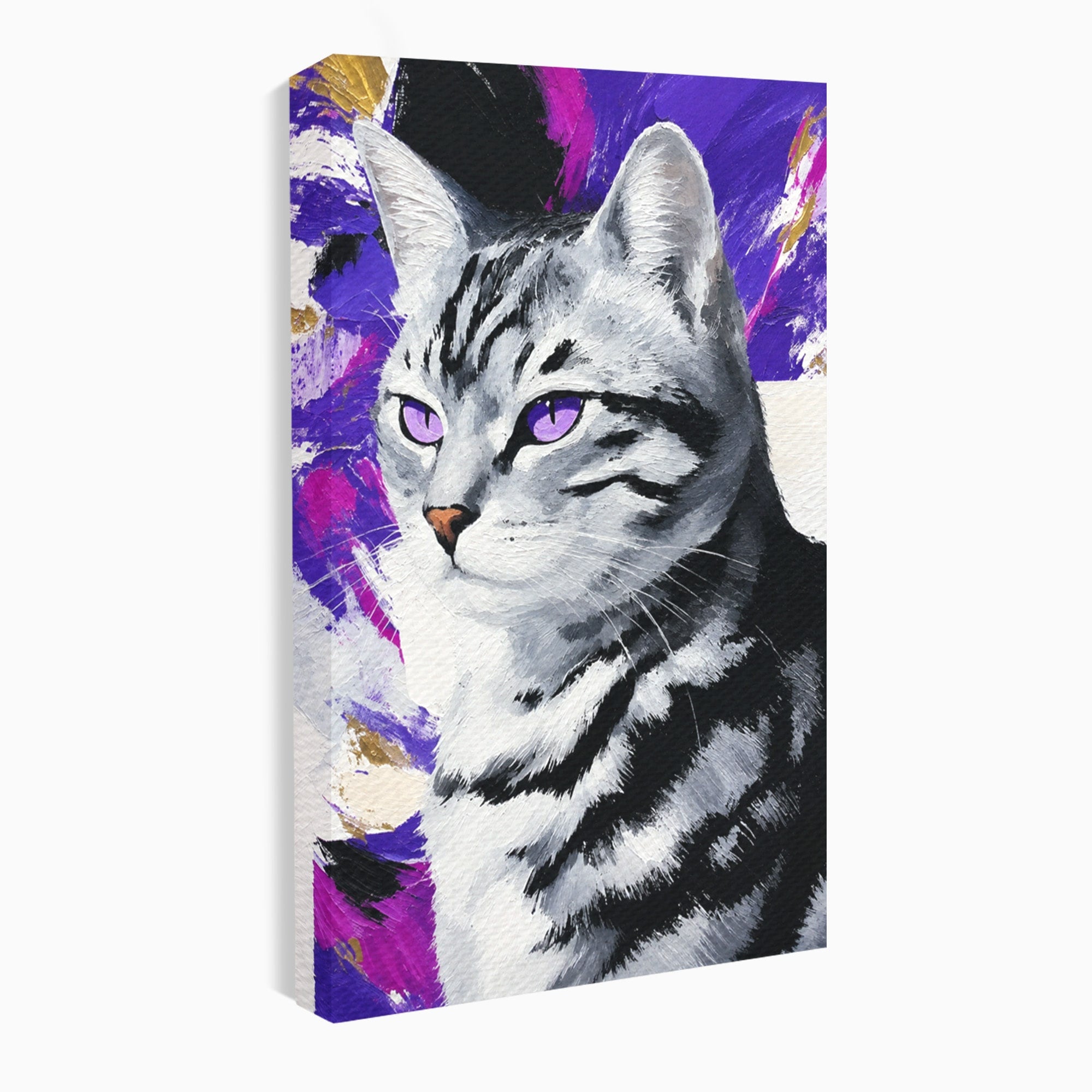 Tablou Canvas Premium LuxCanva® M1562, Pisica Eleganta, Pisica, Animale, Portret, Dormitor, Living, Culori Vibrante