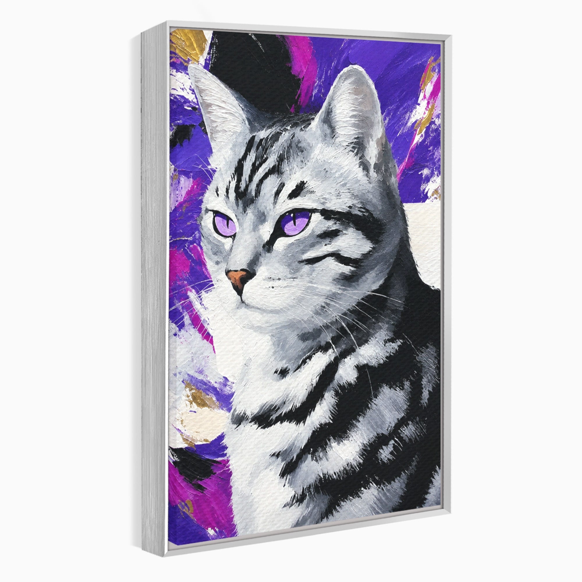 Tablou Canvas Premium LuxCanva® M1562, Pisica Eleganta, Pisica, Animale, Portret, Dormitor, Living, Culori Vibrante