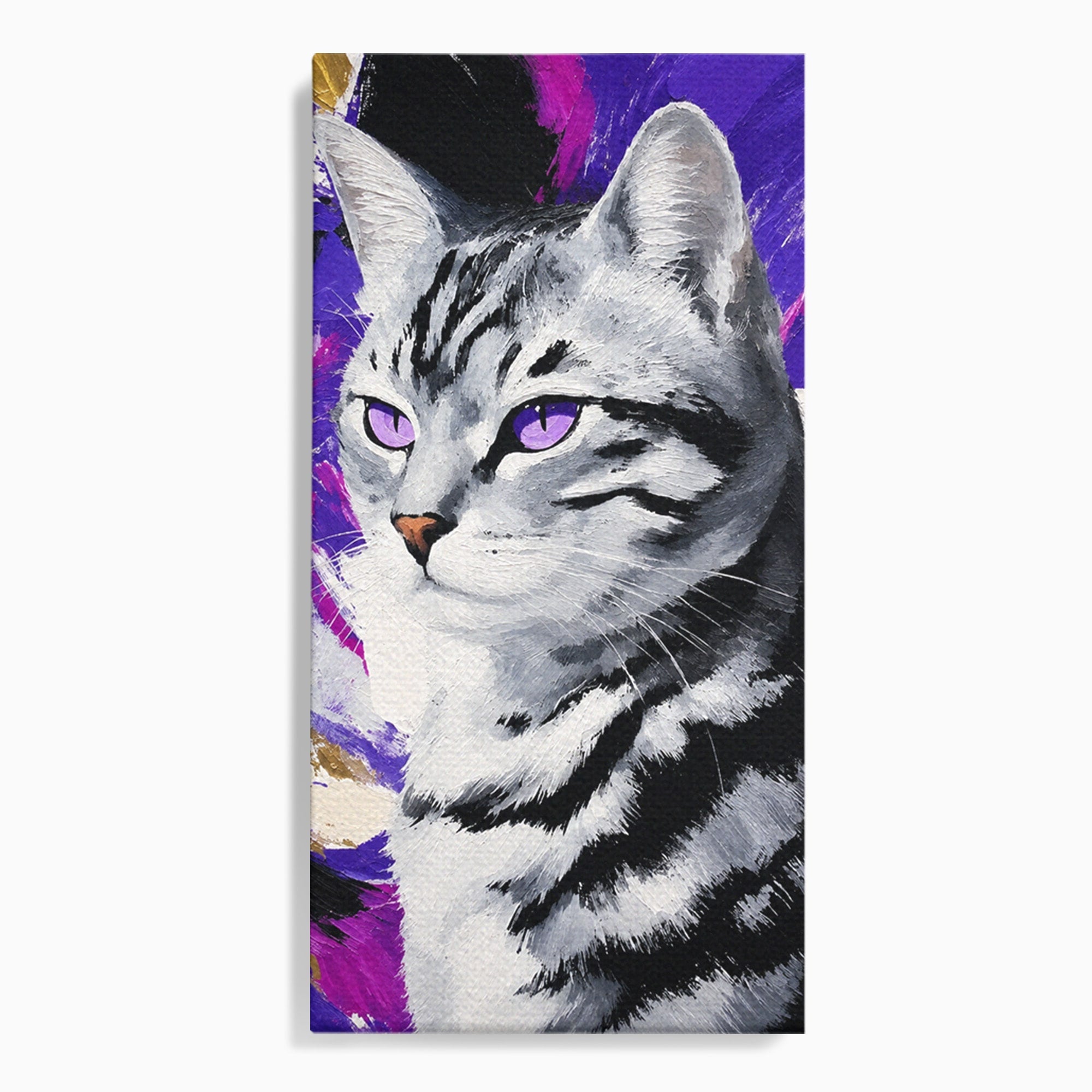 Tablou Canvas Premium LuxCanva® M1562, Pisica Eleganta, Pisica, Animale, Portret, Dormitor, Living, Culori Vibrante