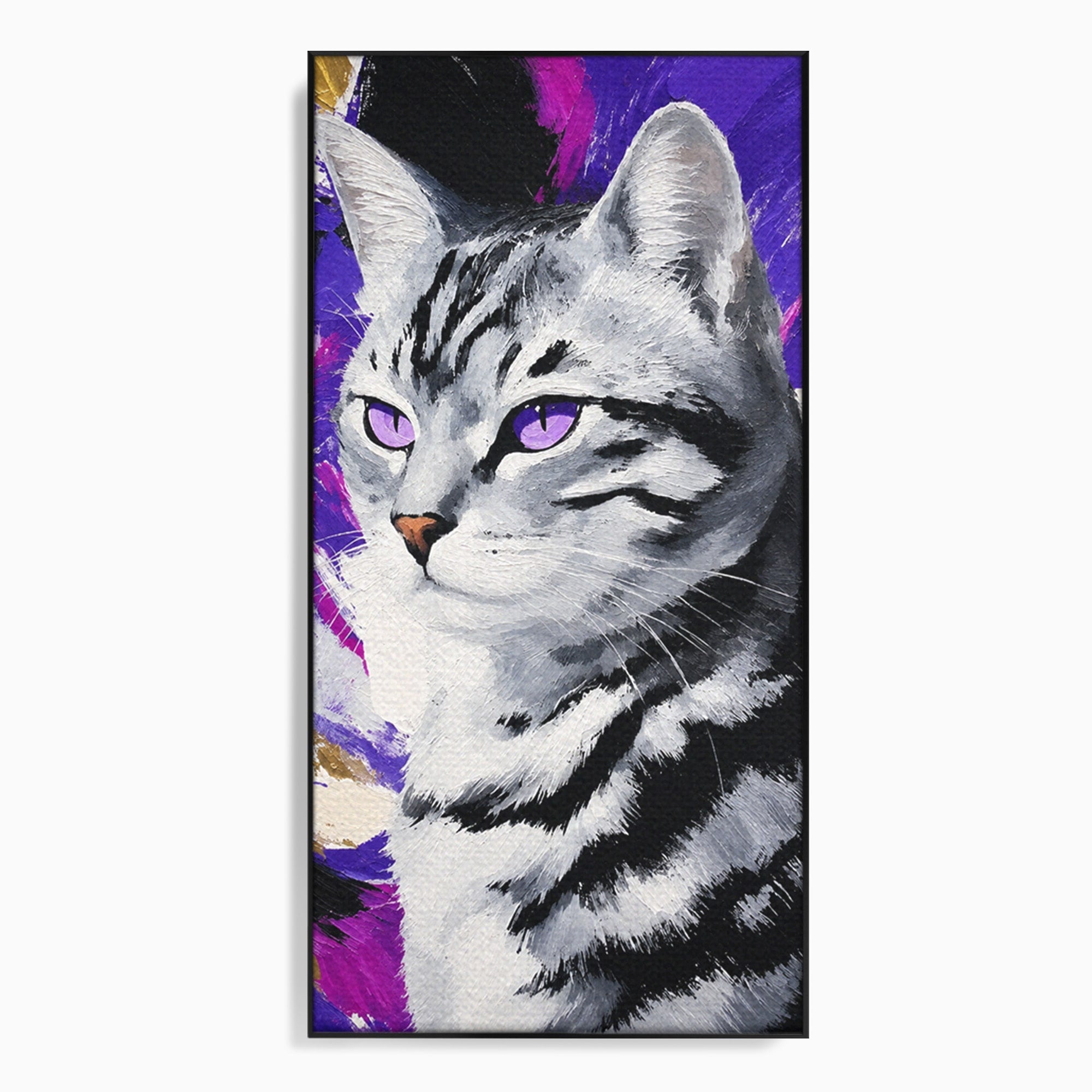 Tablou Canvas Premium LuxCanva® M1562, Pisica Eleganta, Pisica, Animale, Portret, Dormitor, Living, Culori Vibrante