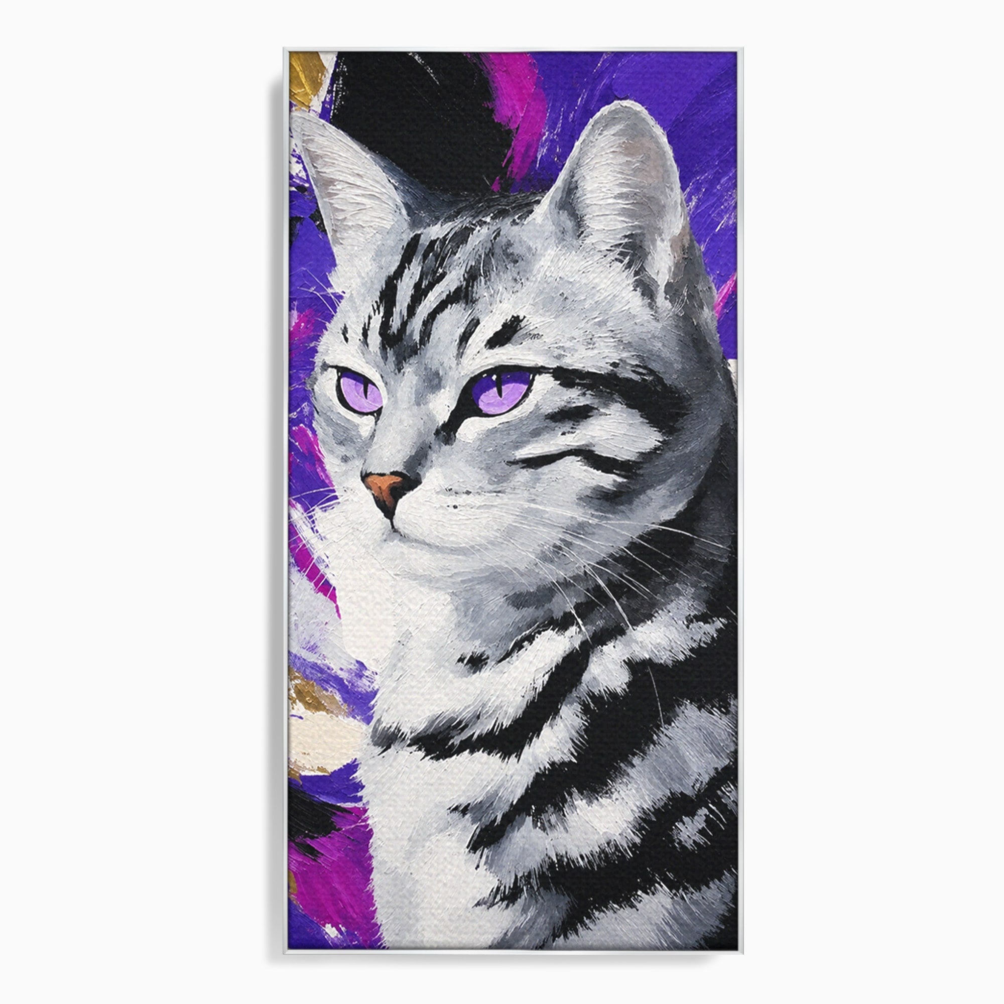 Tablou Canvas Premium LuxCanva® M1562, Pisica Eleganta, Pisica, Animale, Portret, Dormitor, Living, Culori Vibrante