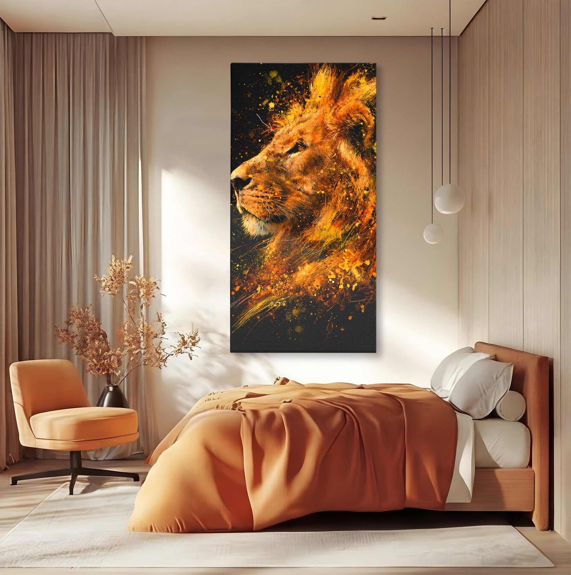 Tablou Canvas Premium LuxCanva® M1564, Spiritul Leului, Leu, Portret, Animal, Putere, Living, Culori Vibrante