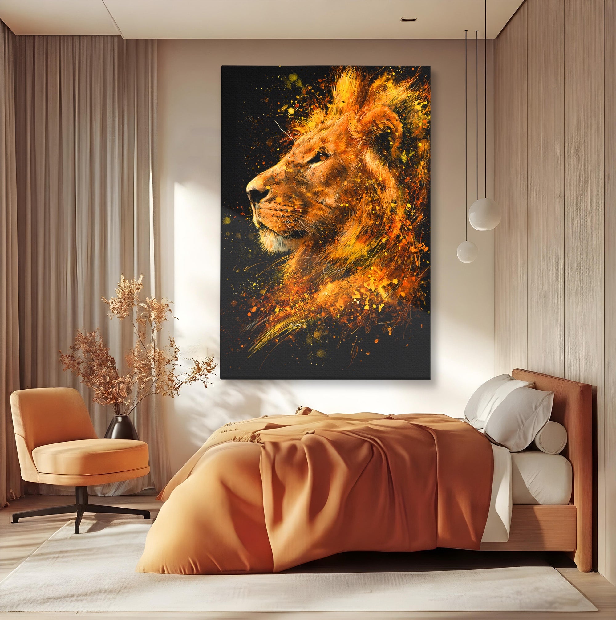 Tablou Canvas Premium LuxCanva® M1564, Spiritul Leului, Leu, Portret, Animal, Putere, Living, Culori Vibrante