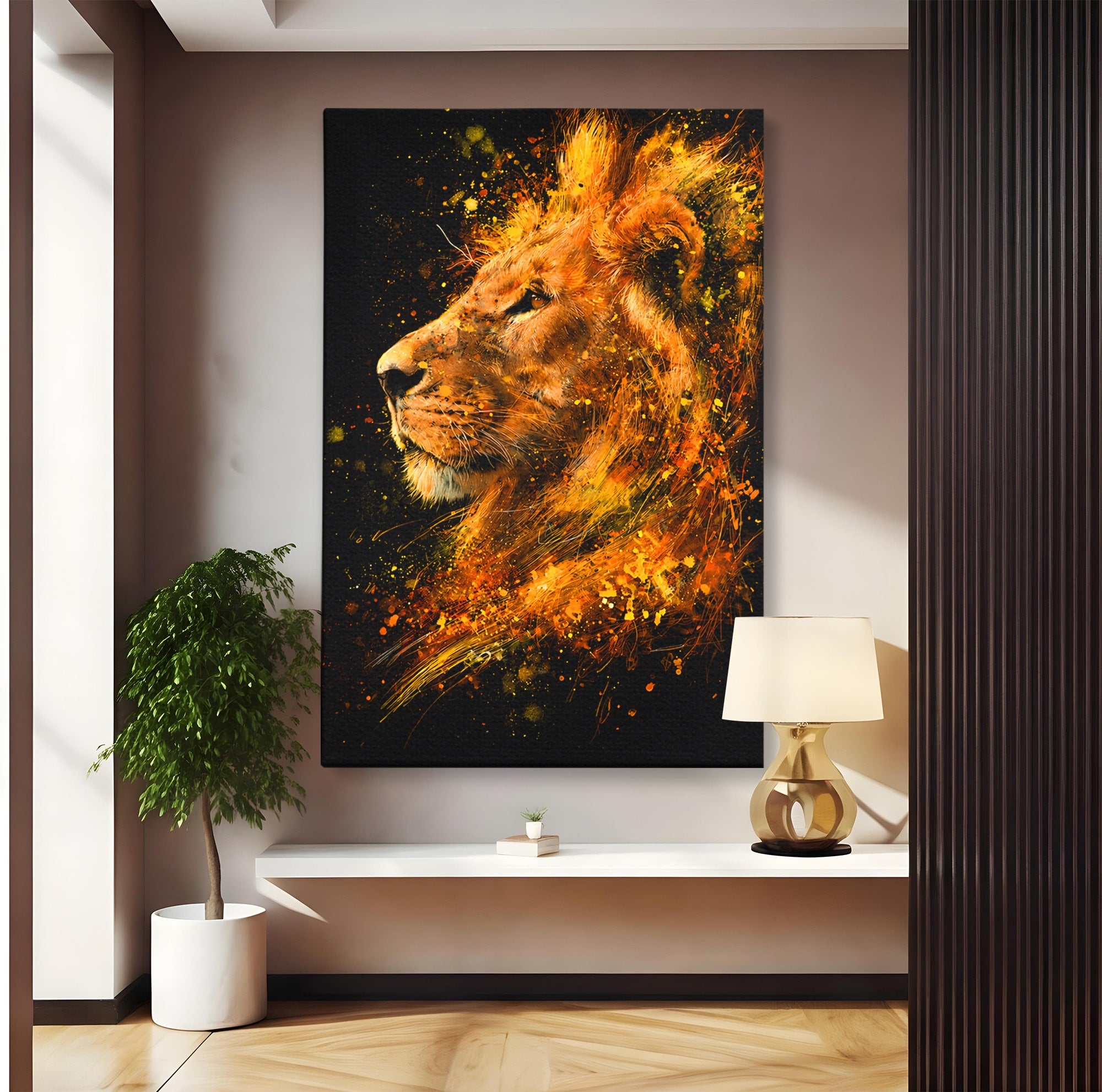 Tablou Canvas Premium LuxCanva® M1564, Spiritul Leului, Leu, Portret, Animal, Putere, Living, Culori Vibrante