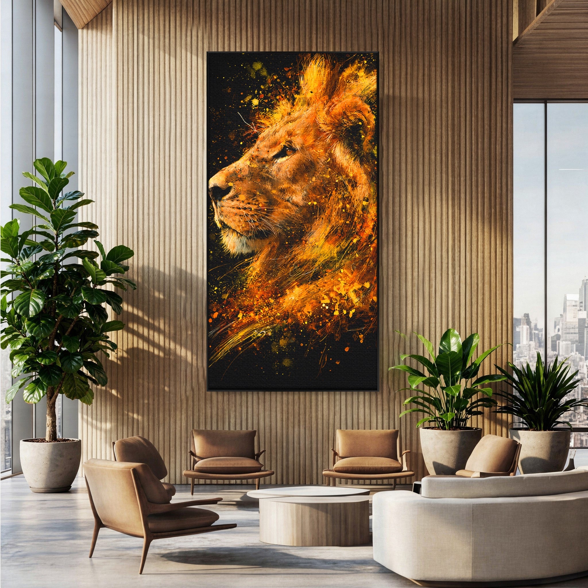 Tablou Canvas Premium LuxCanva® M1564, Spiritul Leului, Leu, Portret, Animal, Putere, Living, Culori Vibrante