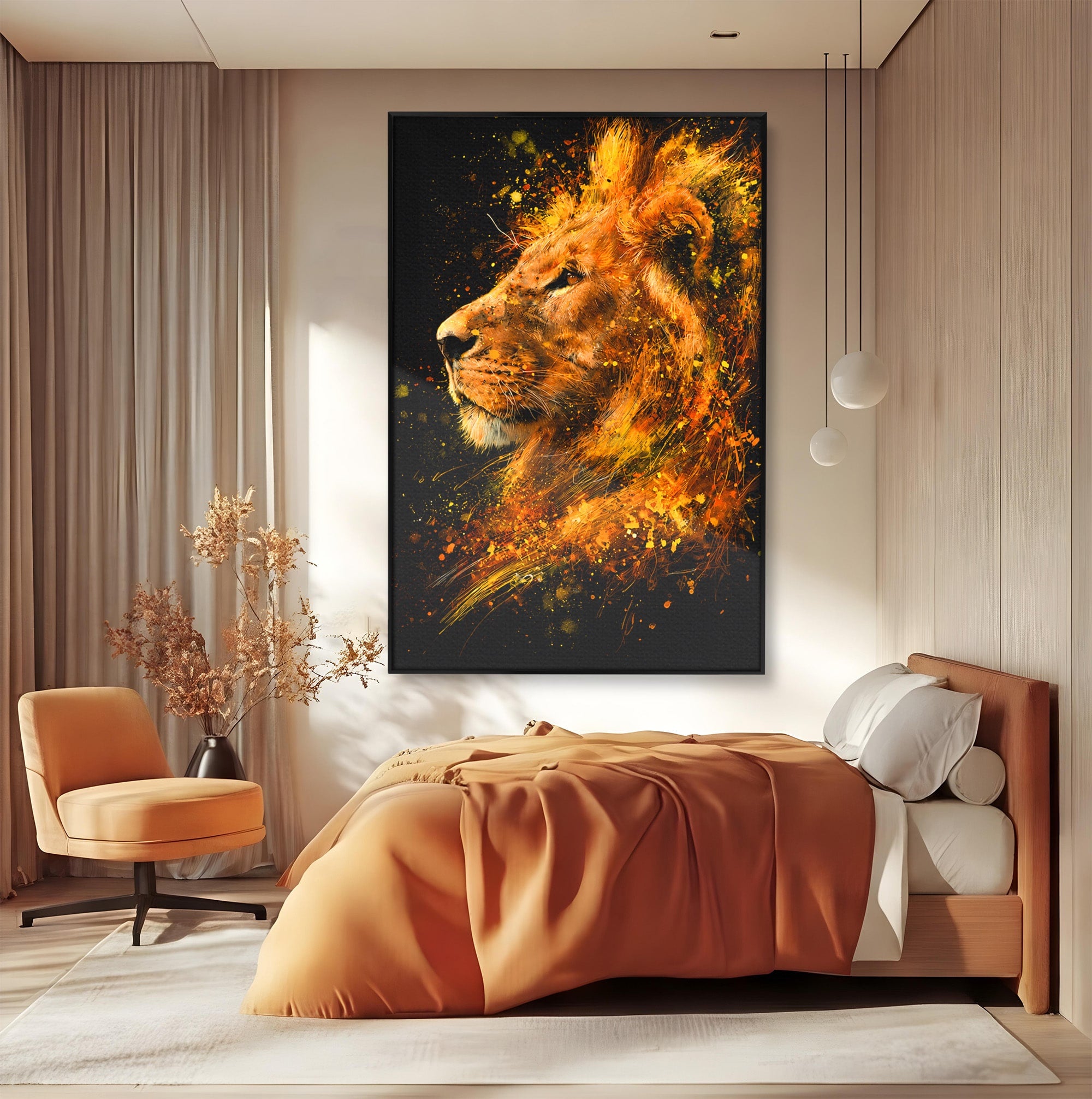 Tablou Canvas Premium LuxCanva® M1564, Spiritul Leului, Leu, Portret, Animal, Putere, Living, Culori Vibrante