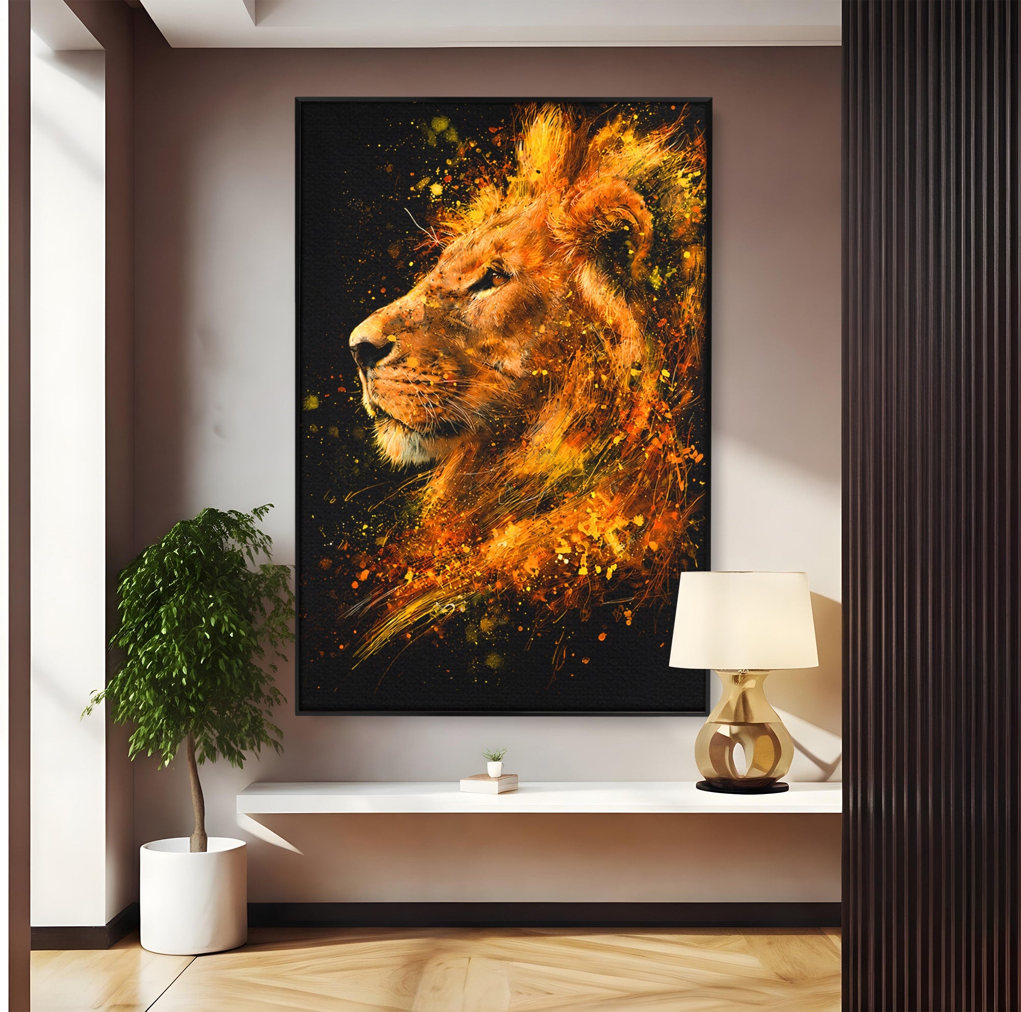 Tablou Canvas Premium LuxCanva® M1564, Spiritul Leului, Leu, Portret, Animal, Putere, Living, Culori Vibrante