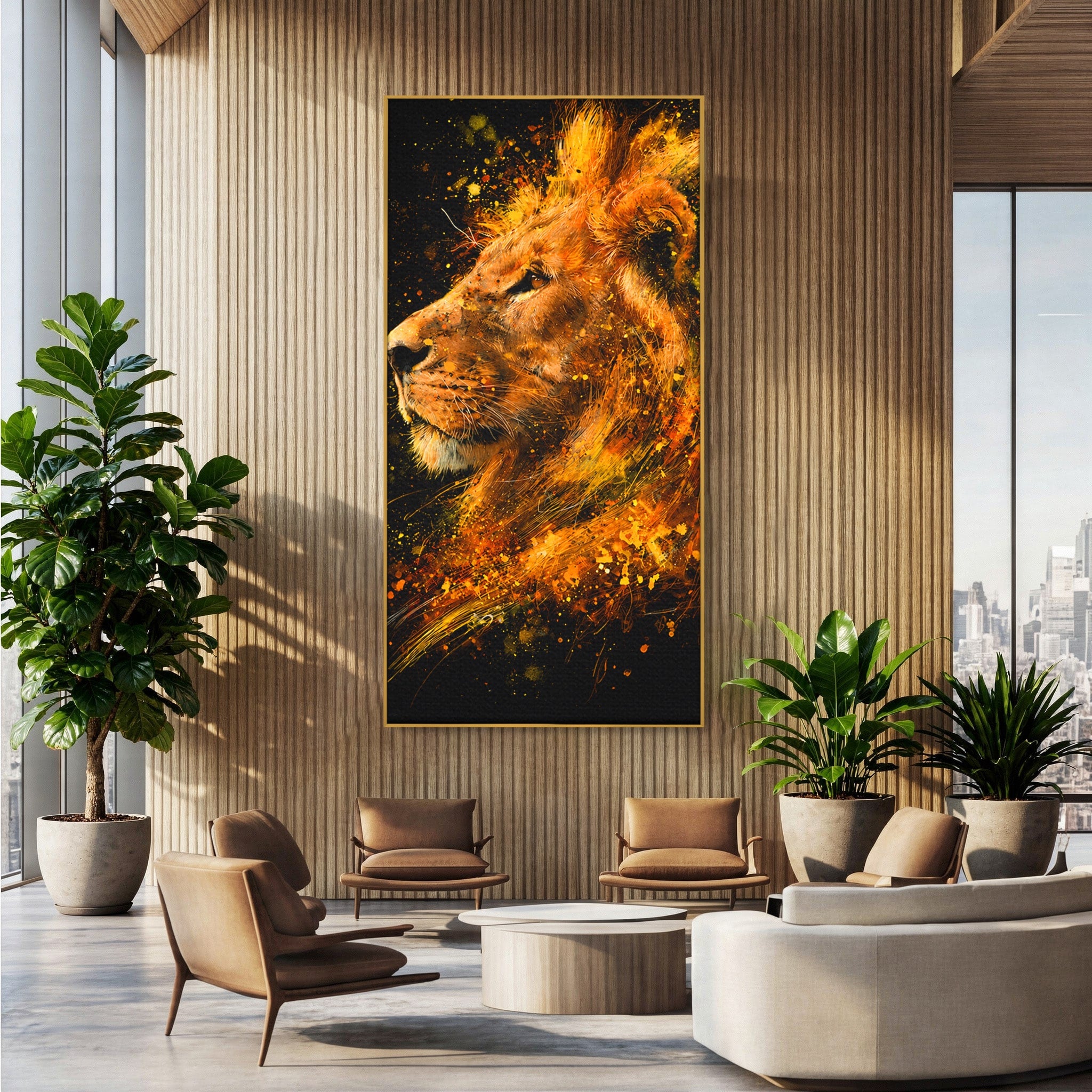 Tablou Canvas Premium LuxCanva® M1564, Spiritul Leului, Leu, Portret, Animal, Putere, Living, Culori Vibrante