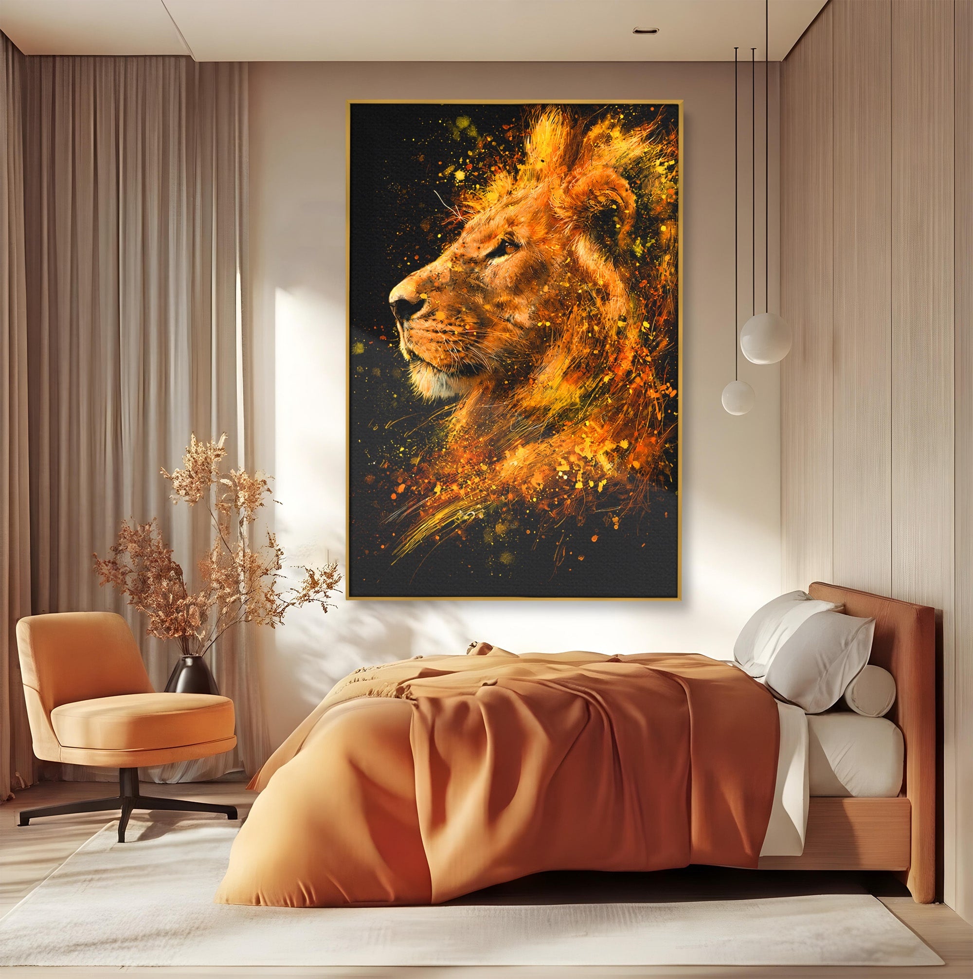 Tablou Canvas Premium LuxCanva® M1564, Spiritul Leului, Leu, Portret, Animal, Putere, Living, Culori Vibrante