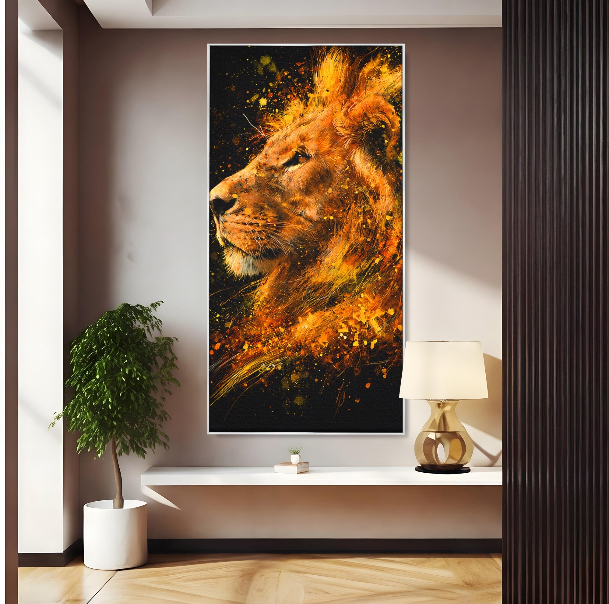 Tablou Canvas Premium LuxCanva® M1564, Spiritul Leului, Leu, Portret, Animal, Putere, Living, Culori Vibrante