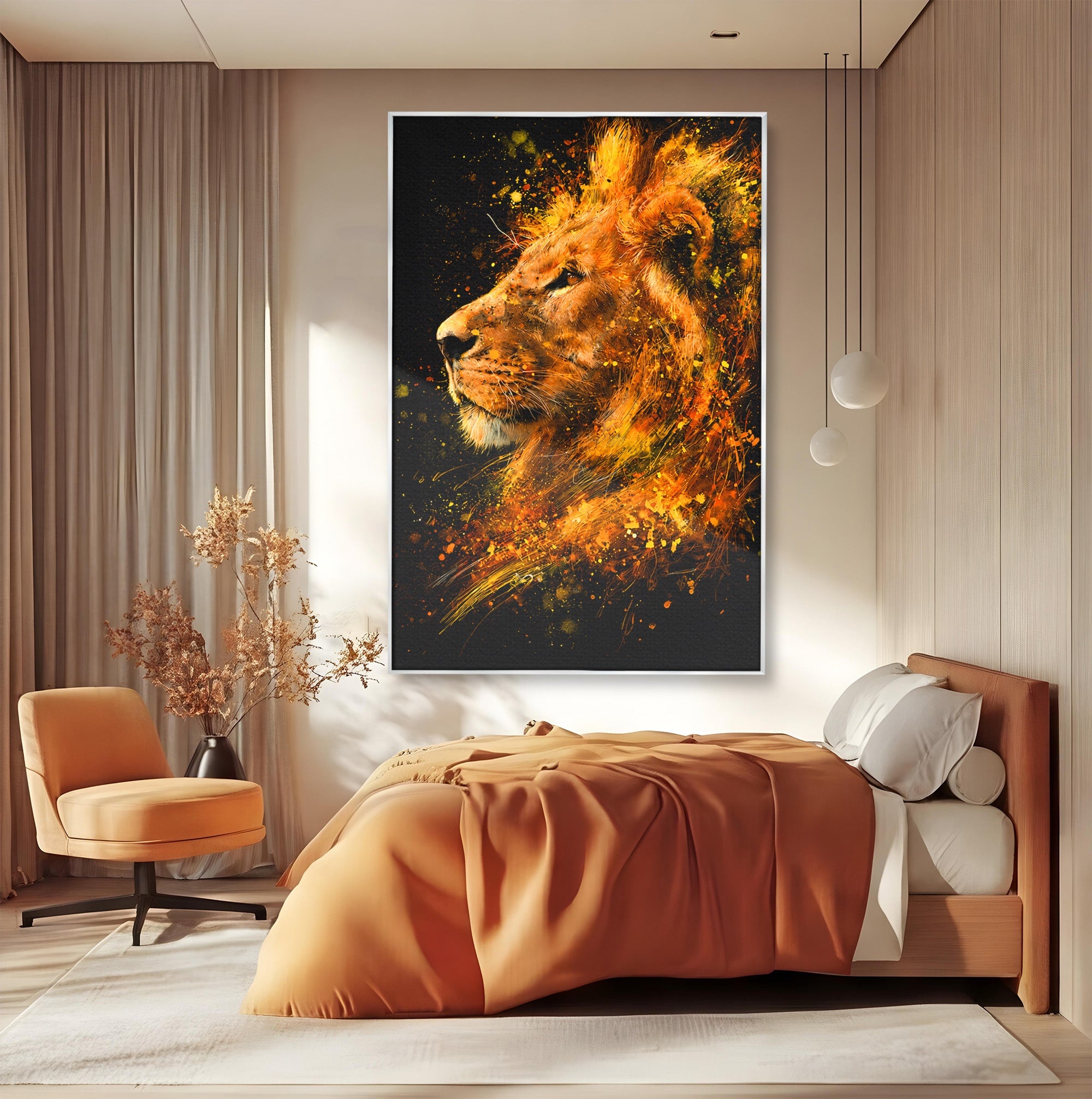 Tablou Canvas Premium LuxCanva® M1564, Spiritul Leului, Leu, Portret, Animal, Putere, Living, Culori Vibrante