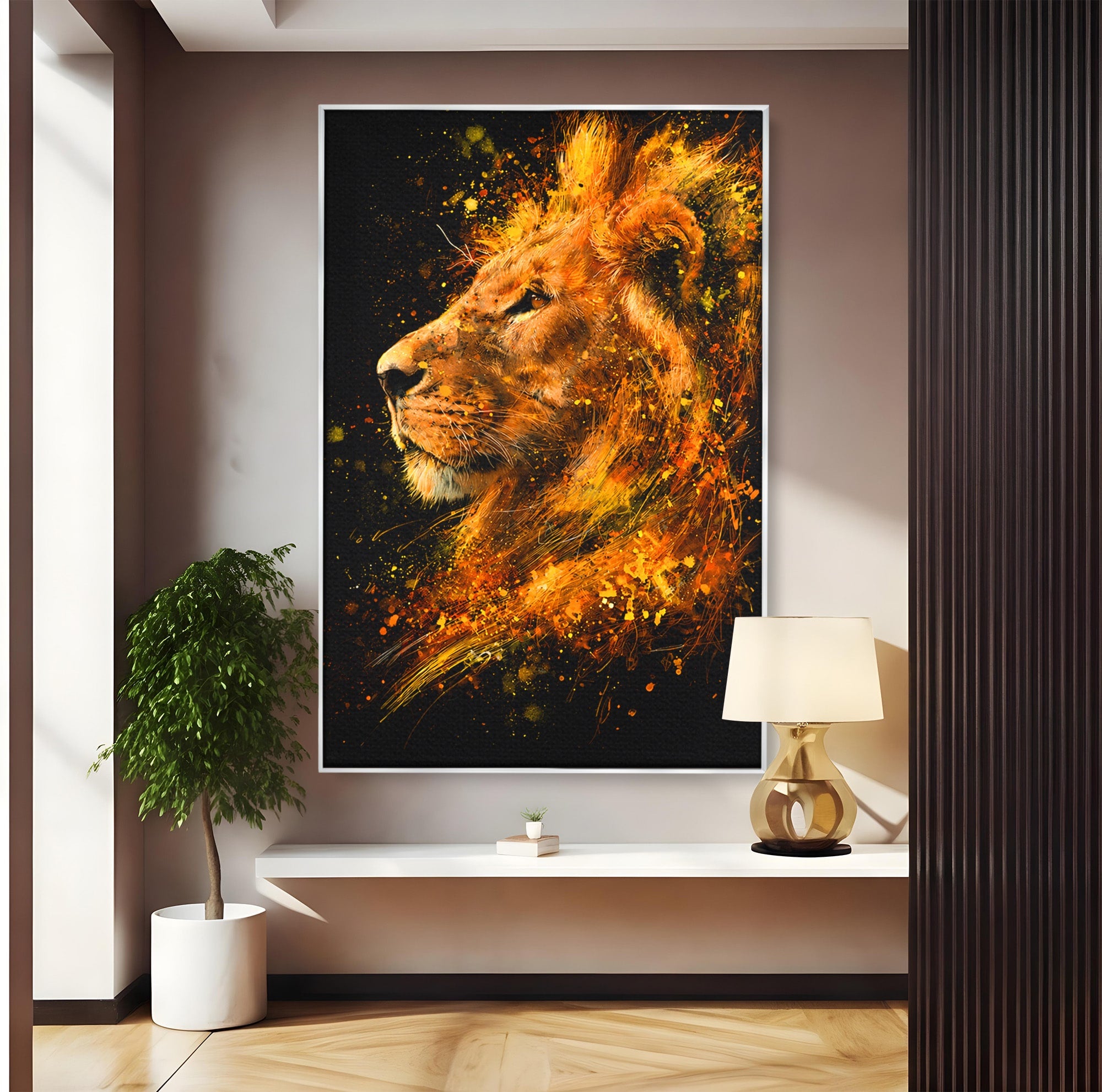 Tablou Canvas Premium LuxCanva® M1564, Spiritul Leului, Leu, Portret, Animal, Putere, Living, Culori Vibrante