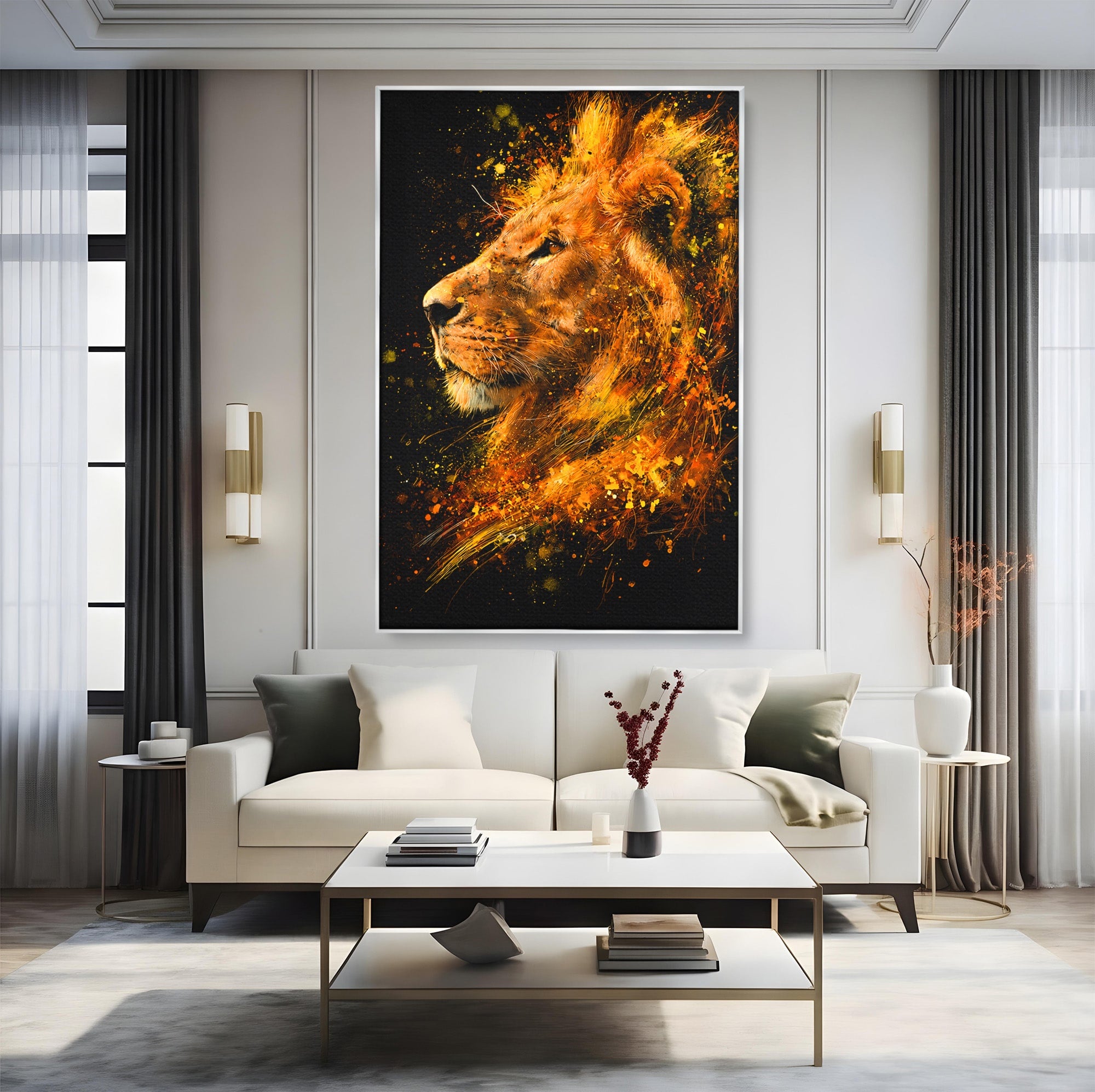 Tablou Canvas Premium LuxCanva® M1564, Spiritul Leului, Leu, Portret, Animal, Putere, Living, Culori Vibrante