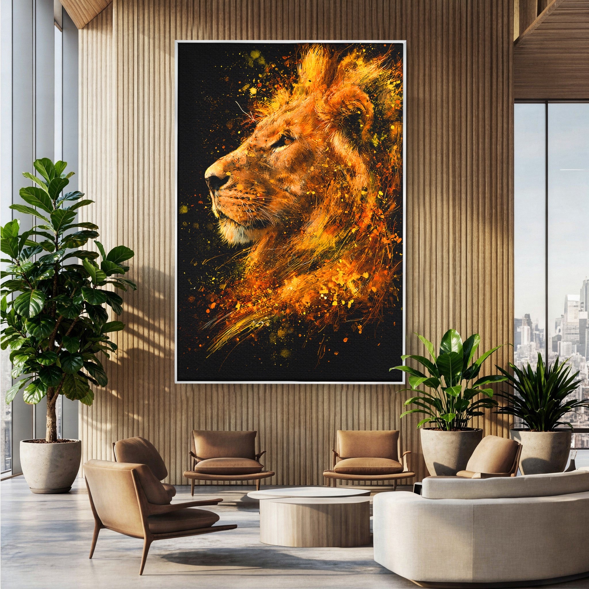 Tablou Canvas Premium LuxCanva® M1564, Spiritul Leului, Leu, Portret, Animal, Putere, Living, Culori Vibrante
