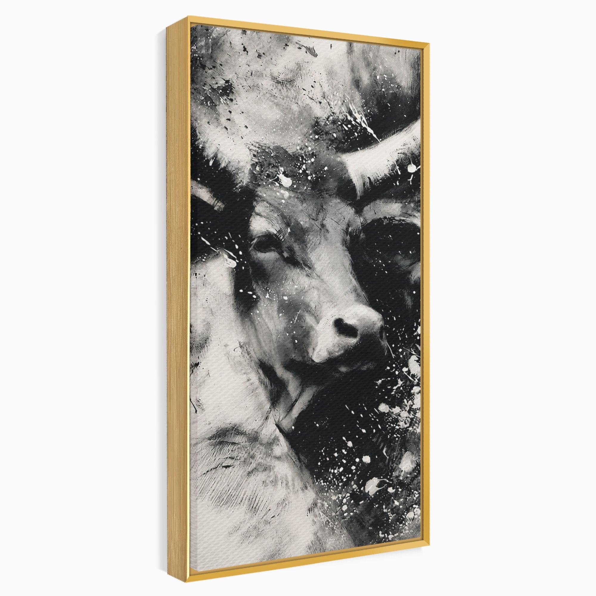 Tablou Canvas Premium LuxCanva® M1566, Taurul Impunator, Taur, Animale, Abstract, Putere, Living, Dormitor, Culori Vibrante