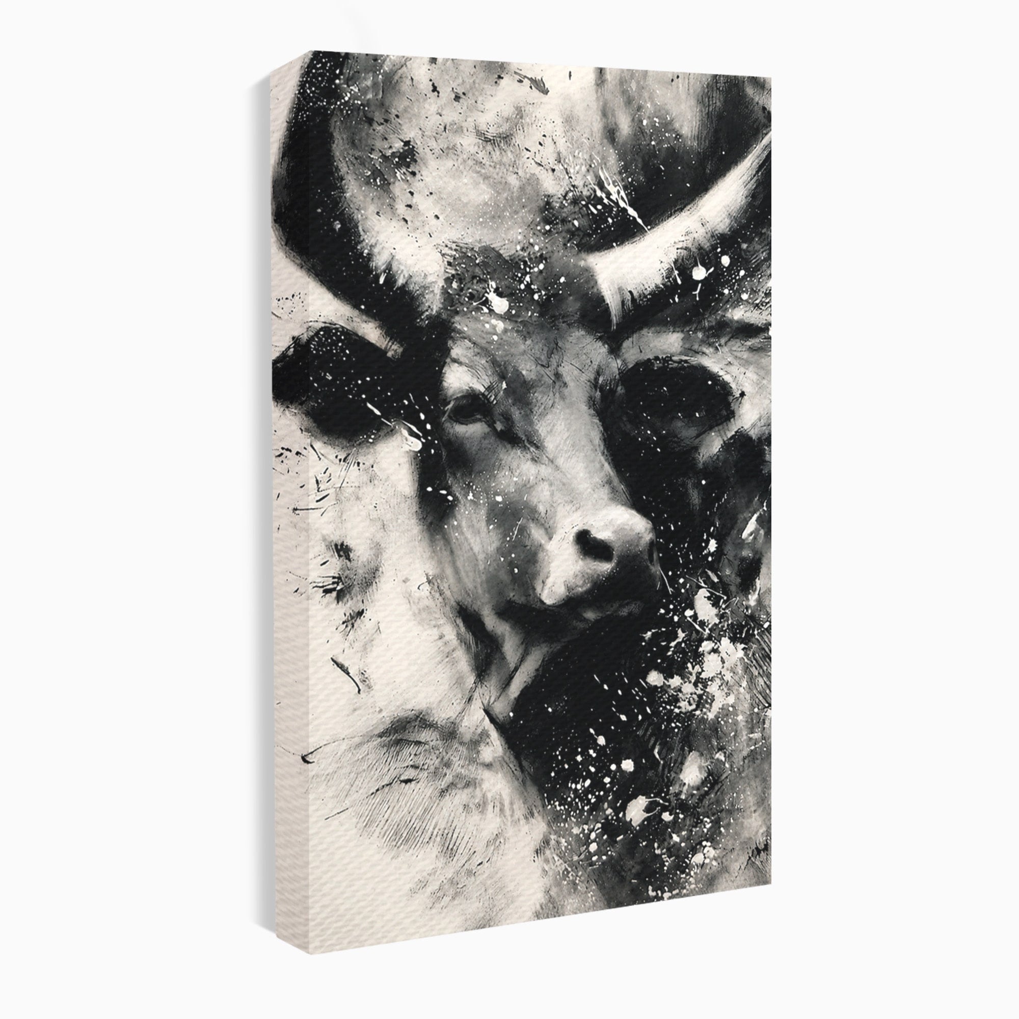 Tablou Canvas Premium LuxCanva® M1566, Taurul Impunator, Taur, Animale, Abstract, Putere, Living, Dormitor, Culori Vibrante