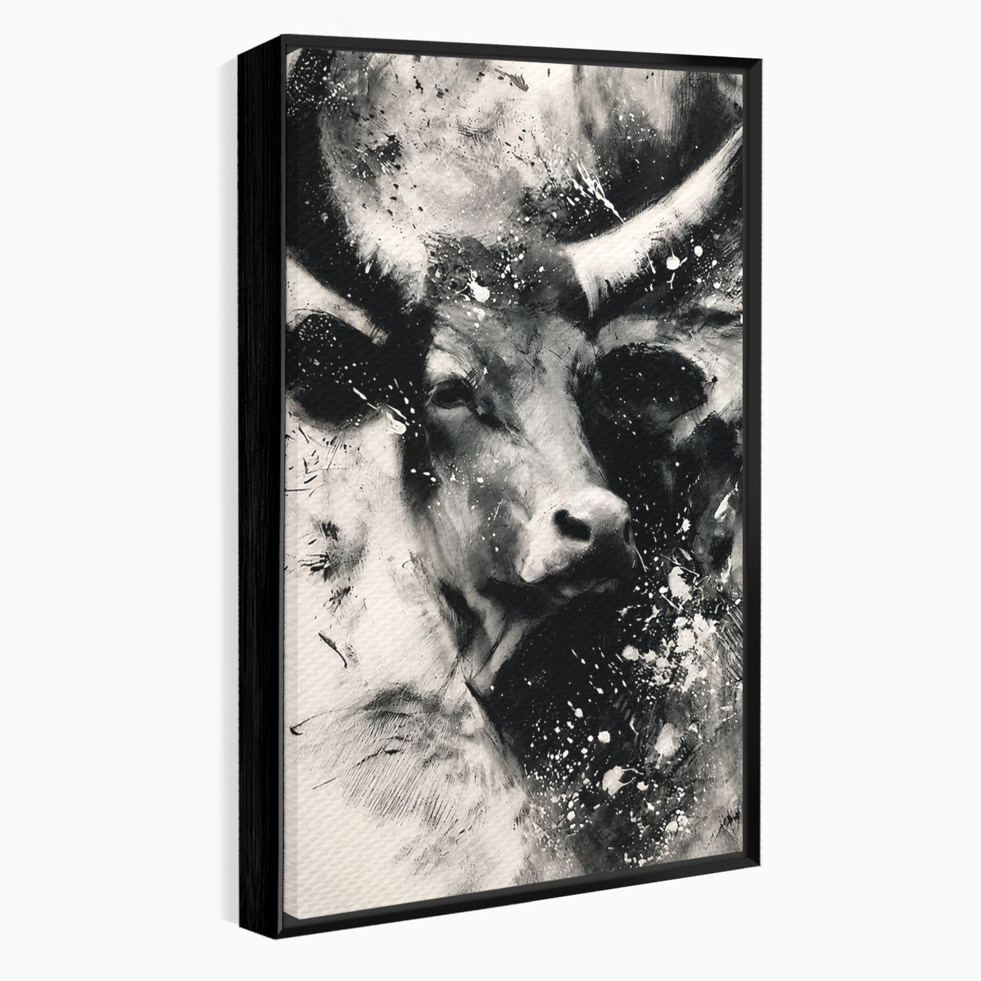 Tablou Canvas Premium LuxCanva® M1566, Taurul Impunator, Taur, Animale, Abstract, Putere, Living, Dormitor, Culori Vibrante