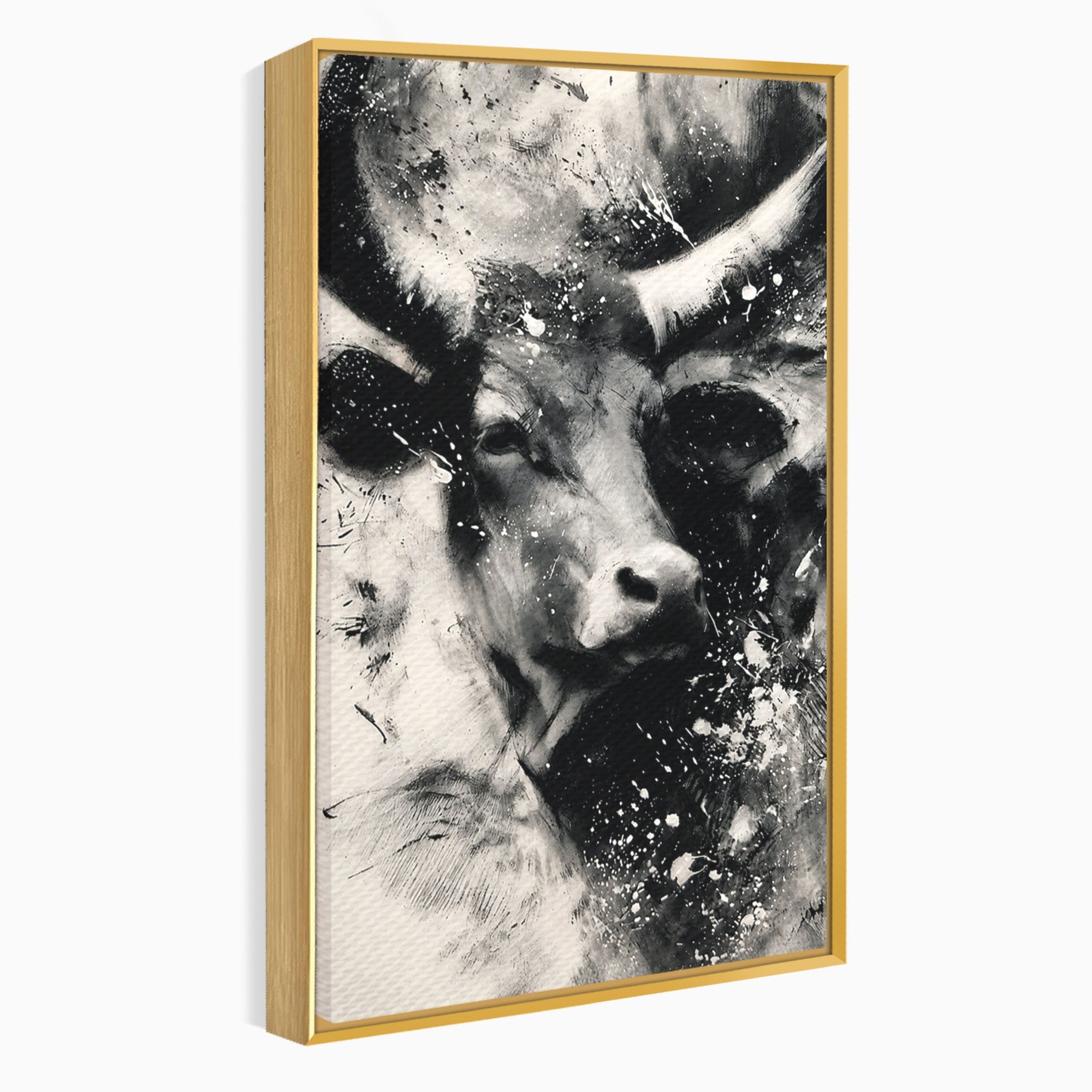 Tablou Canvas Premium LuxCanva® M1566, Taurul Impunator, Taur, Animale, Abstract, Putere, Living, Dormitor, Culori Vibrante