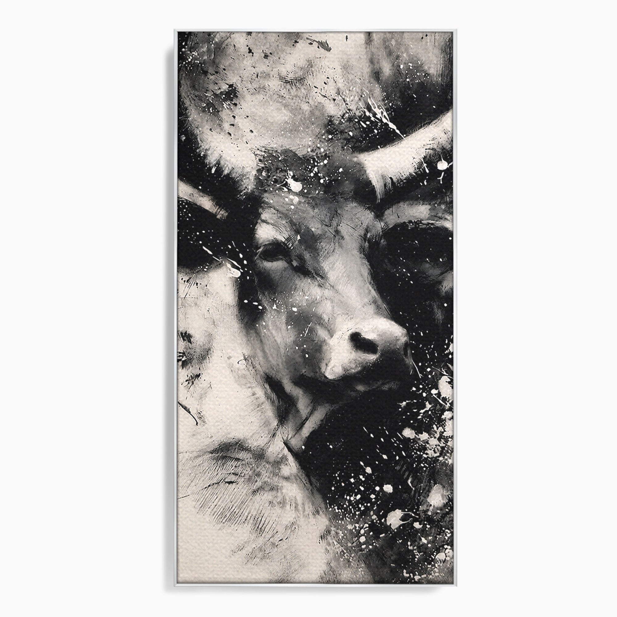 Tablou Canvas Premium LuxCanva® M1566, Taurul Impunator, Taur, Animale, Abstract, Putere, Living, Dormitor, Culori Vibrante