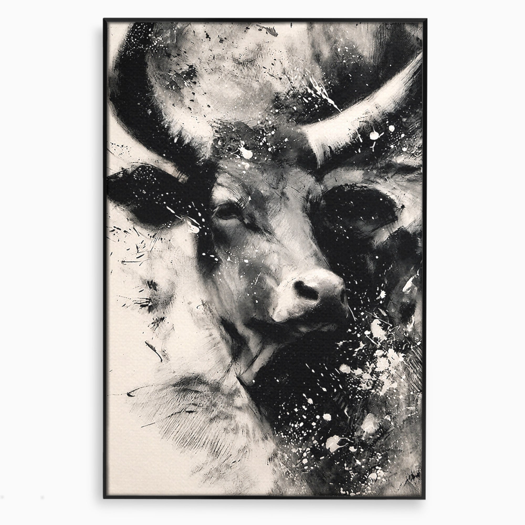 Tablou Canvas Premium LuxCanva® M1566, Taurul Impunator, Taur, Animale, Abstract, Putere, Living, Dormitor, Culori Vibrante