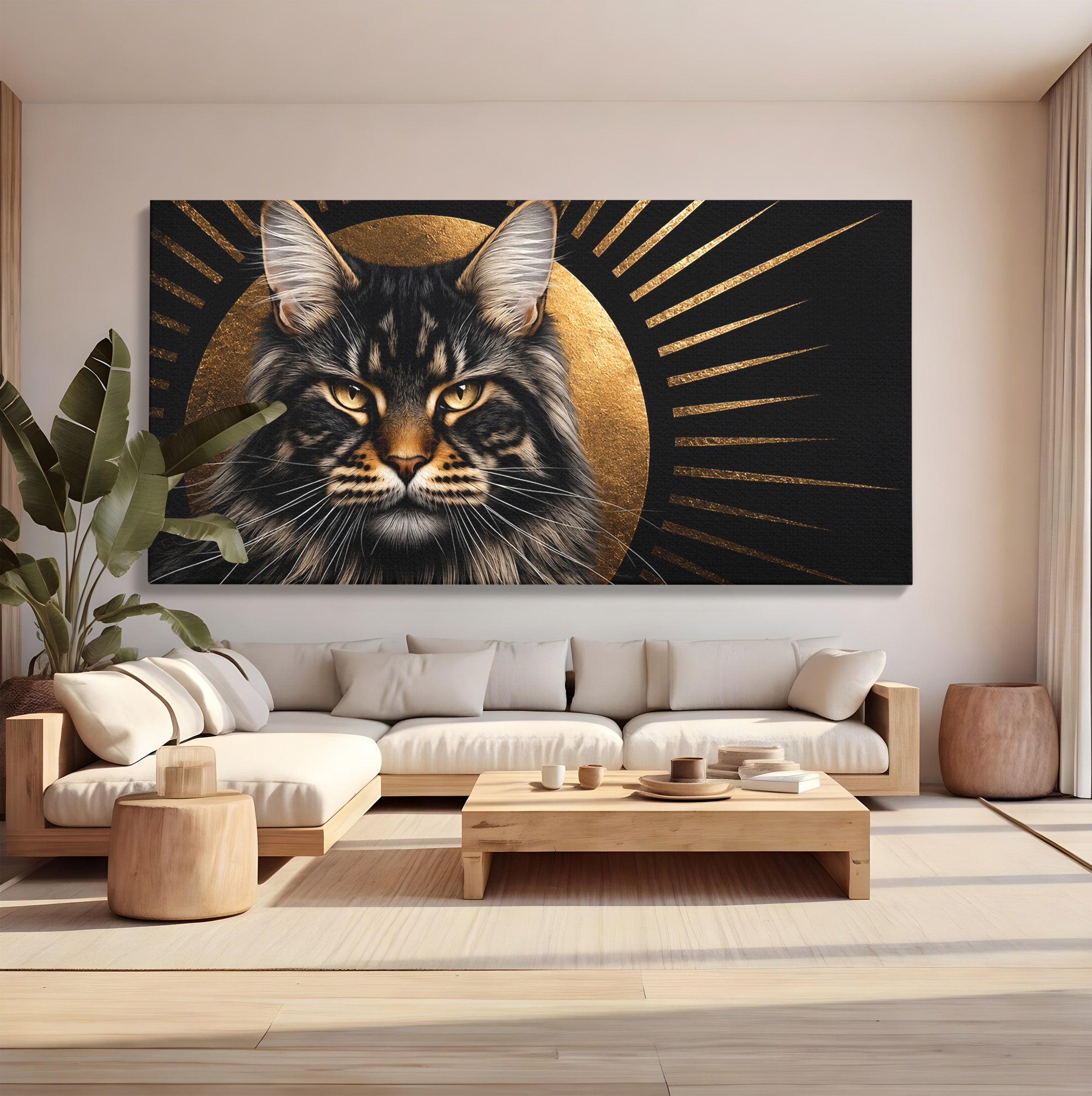 Tablou Canvas Premium LuxCanva® M1569, Pisica Regala, Pisica, Animale, Eleganta, Portret, Living, Birou, Culori Vibrante