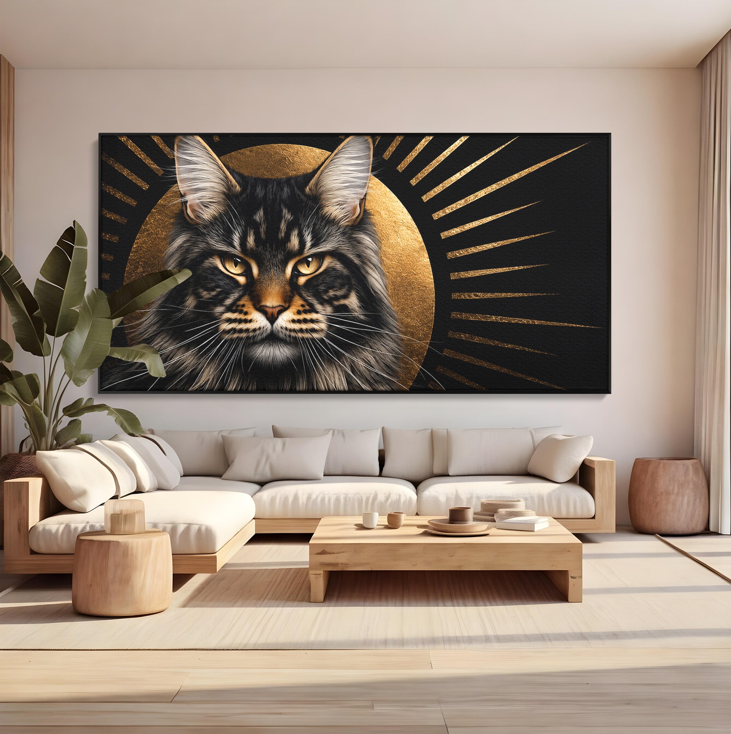 Tablou Canvas Premium LuxCanva® M1569, Pisica Regala, Pisica, Animale, Eleganta, Portret, Living, Birou, Culori Vibrante