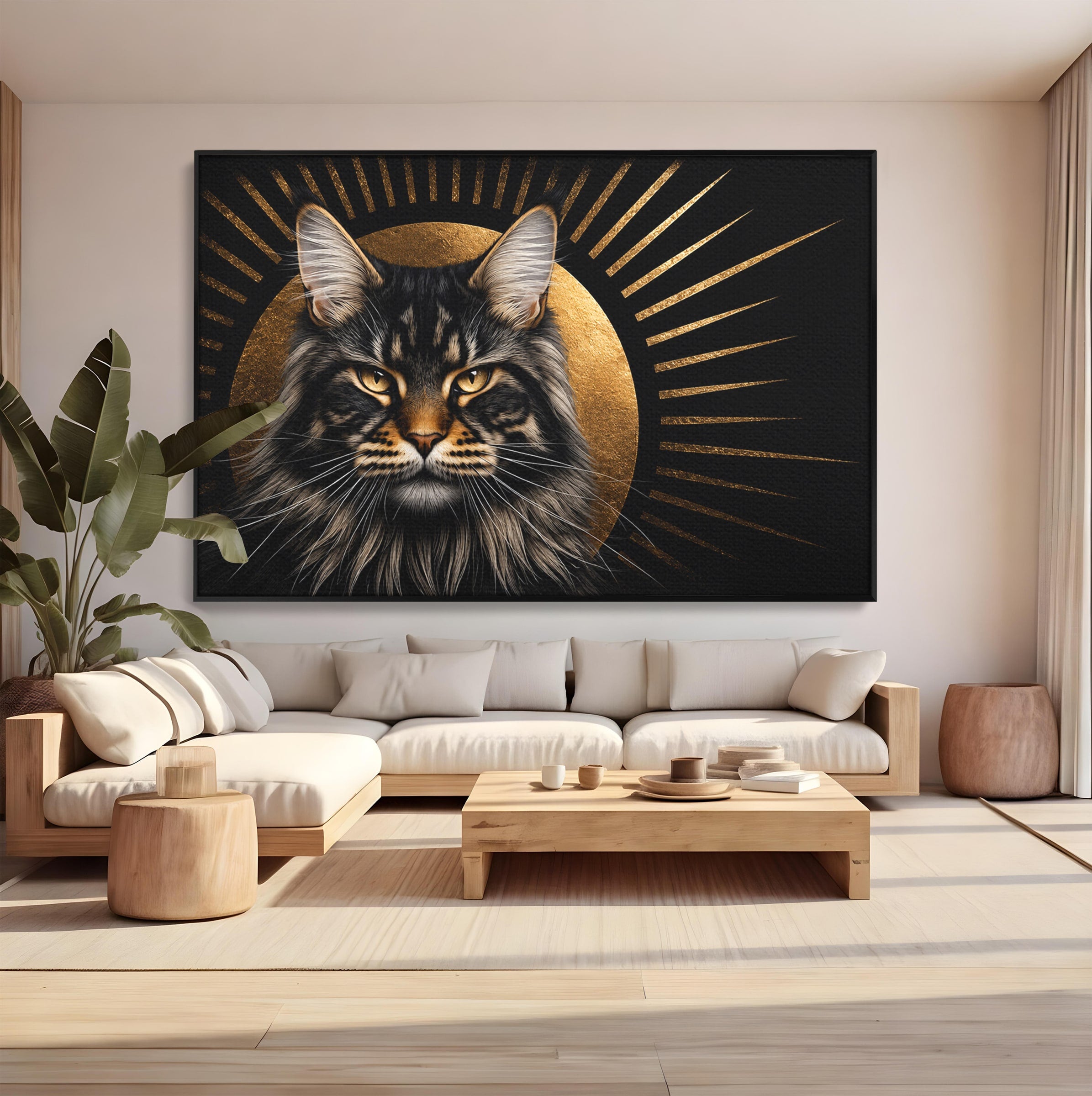 Tablou Canvas Premium LuxCanva® M1569, Pisica Regala, Pisica, Animale, Eleganta, Portret, Living, Birou, Culori Vibrante