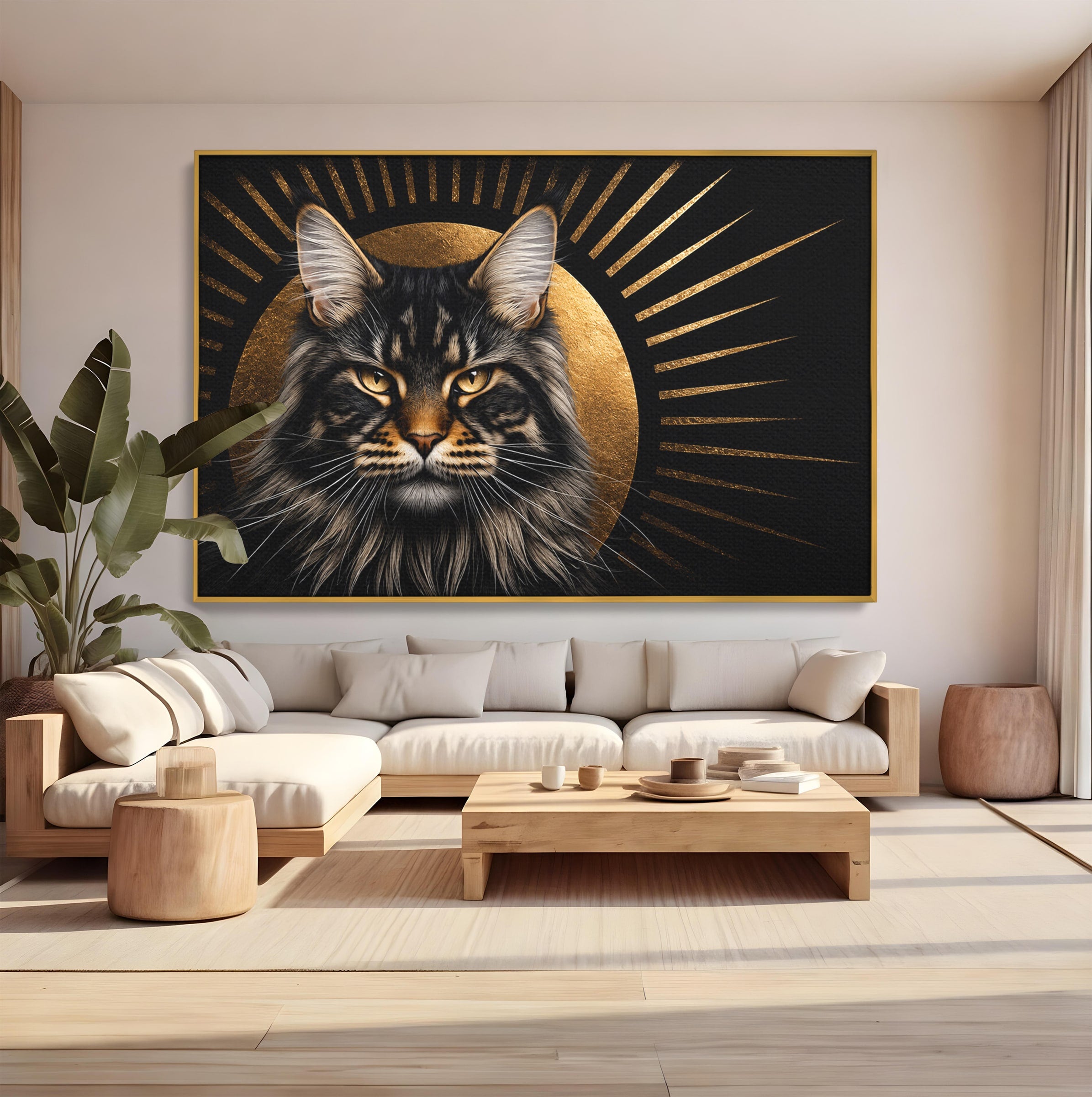Tablou Canvas Premium LuxCanva® M1569, Pisica Regala, Pisica, Animale, Eleganta, Portret, Living, Birou, Culori Vibrante