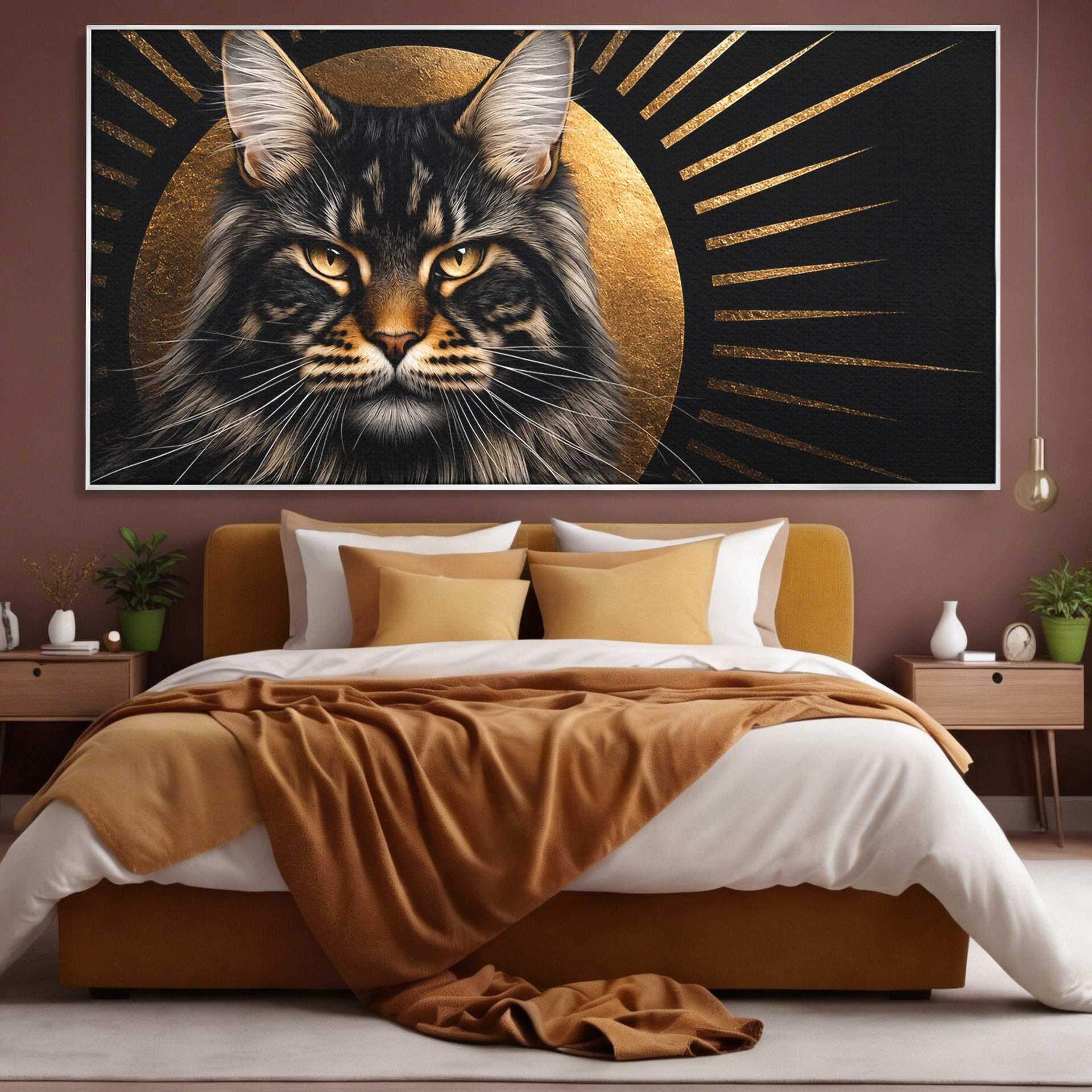 Tablou Canvas Premium LuxCanva® M1569, Pisica Regala, Pisica, Animale, Eleganta, Portret, Living, Birou, Culori Vibrante