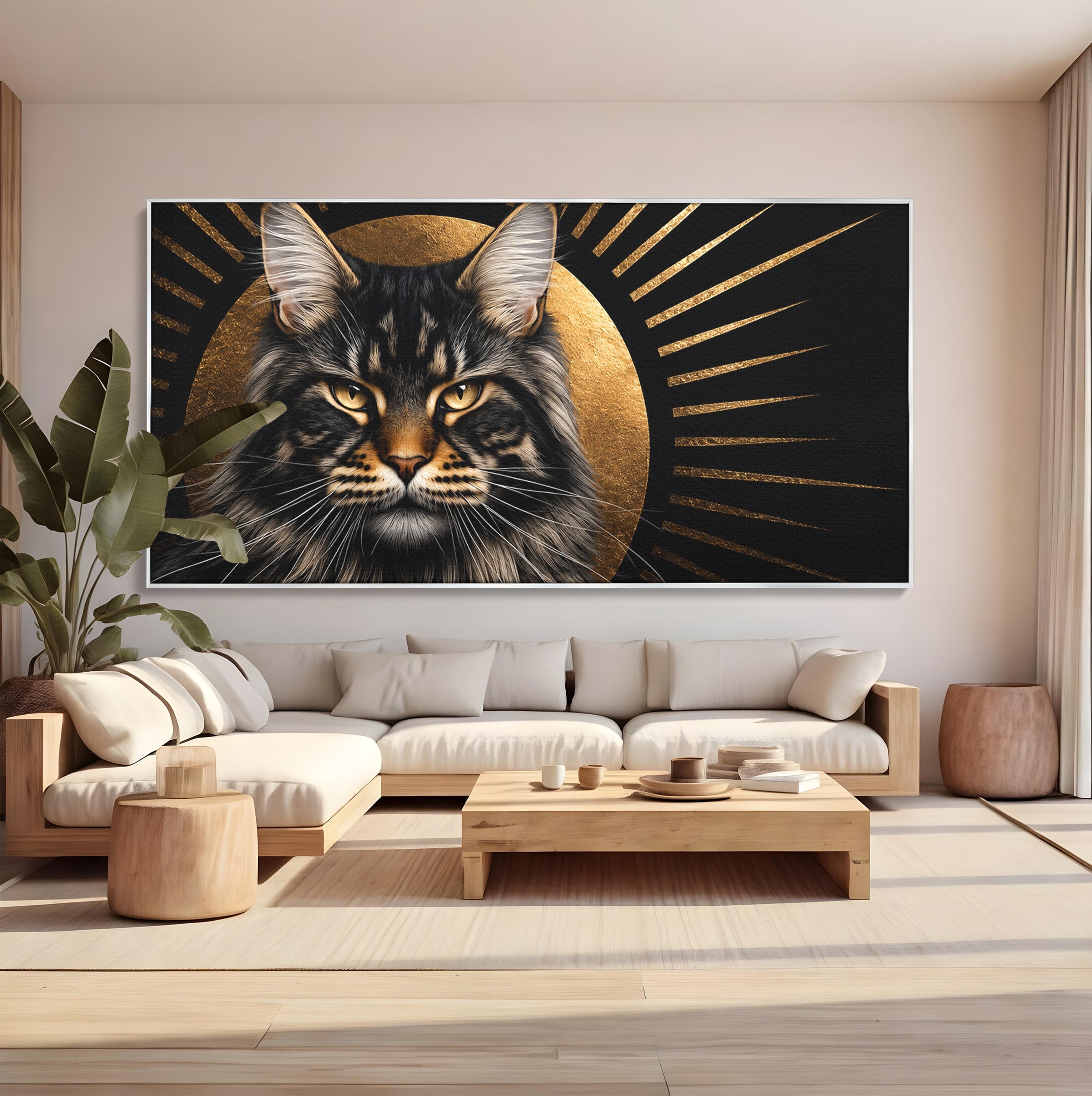 Tablou Canvas Premium LuxCanva® M1569, Pisica Regala, Pisica, Animale, Eleganta, Portret, Living, Birou, Culori Vibrante
