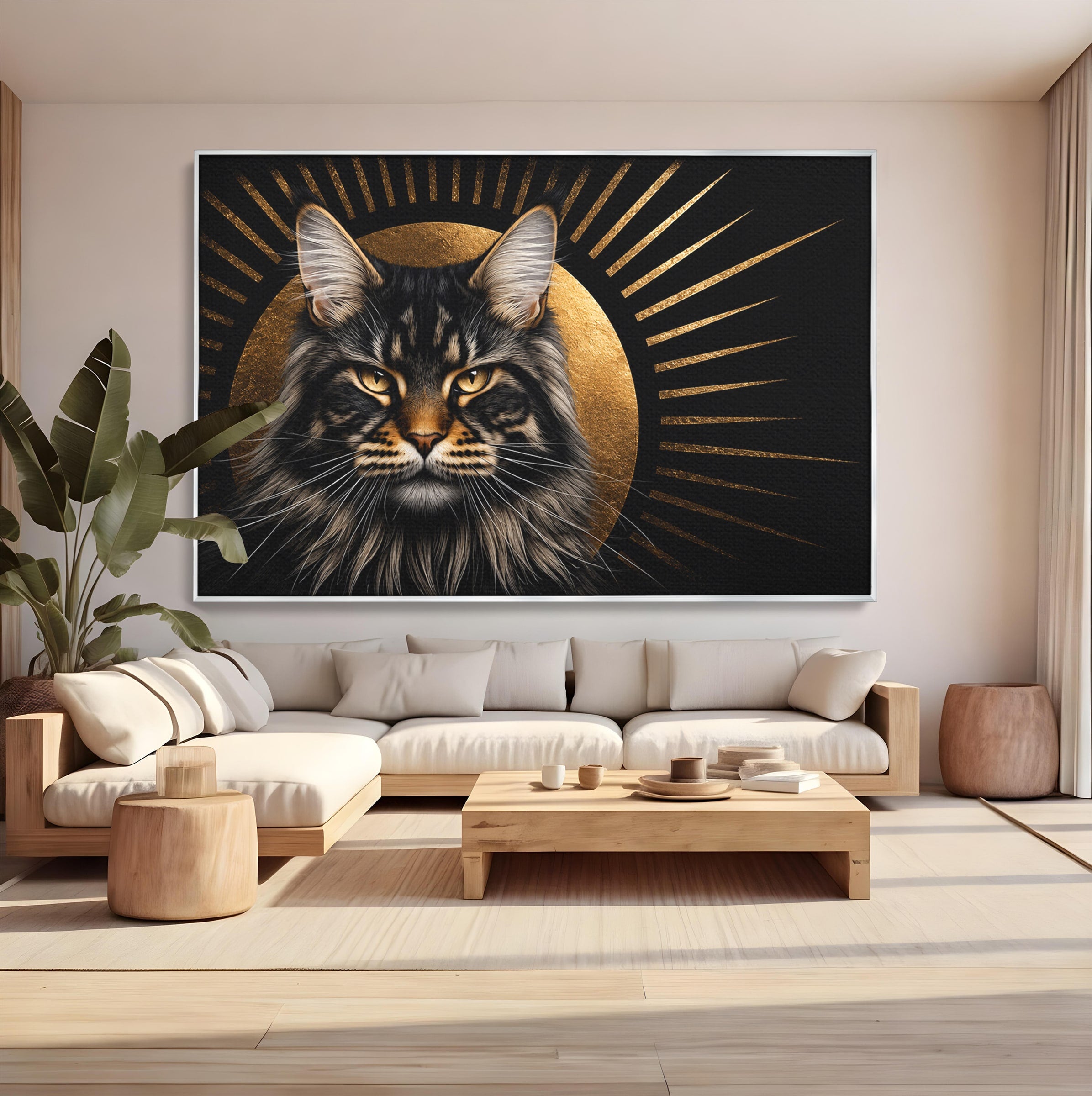 Tablou Canvas Premium LuxCanva® M1569, Pisica Regala, Pisica, Animale, Eleganta, Portret, Living, Birou, Culori Vibrante