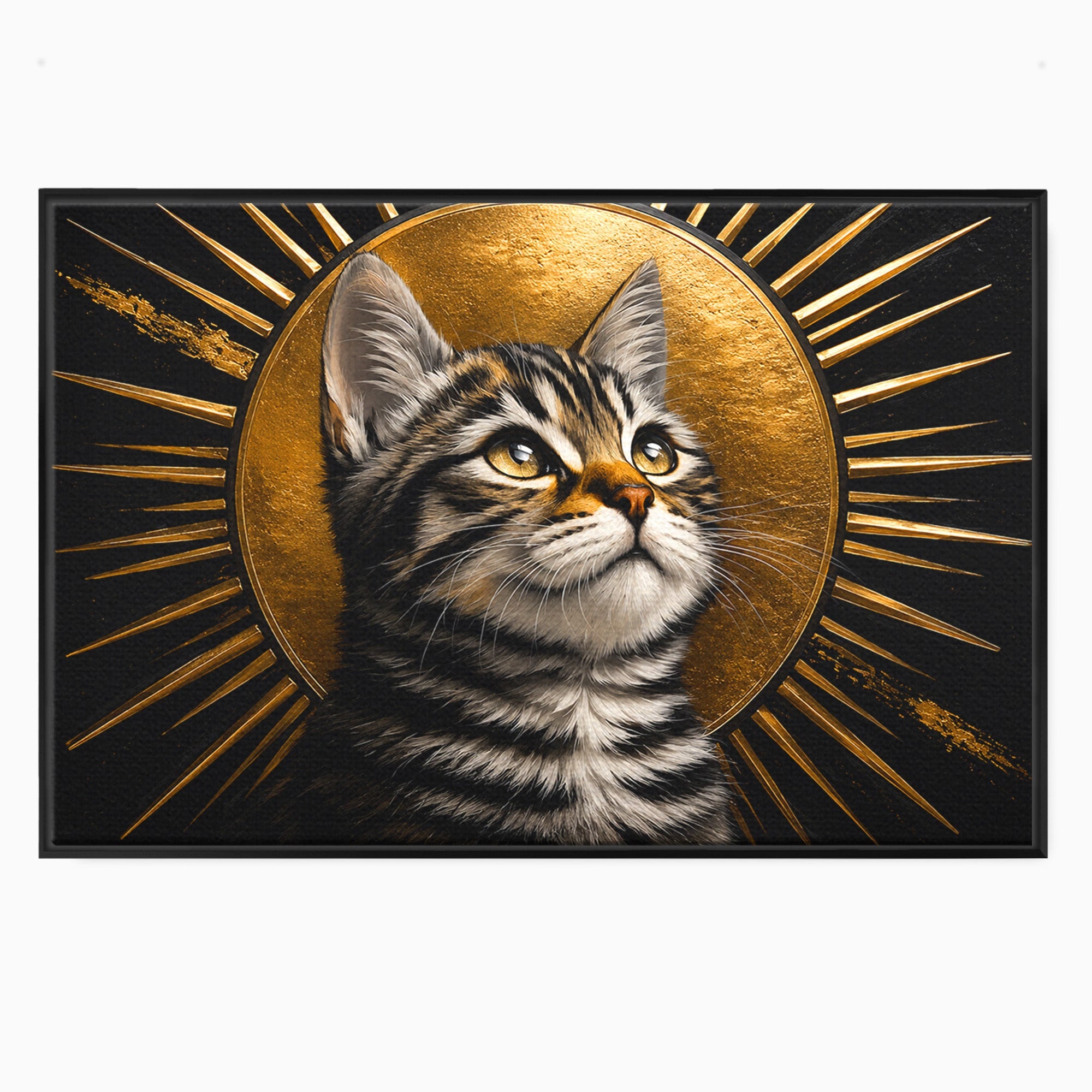 Tablou Canvas Premium LuxCanva® M1570, Micul Rege, Pisica, Animale, Portret, Eleganta, Living, Culori Vibrante