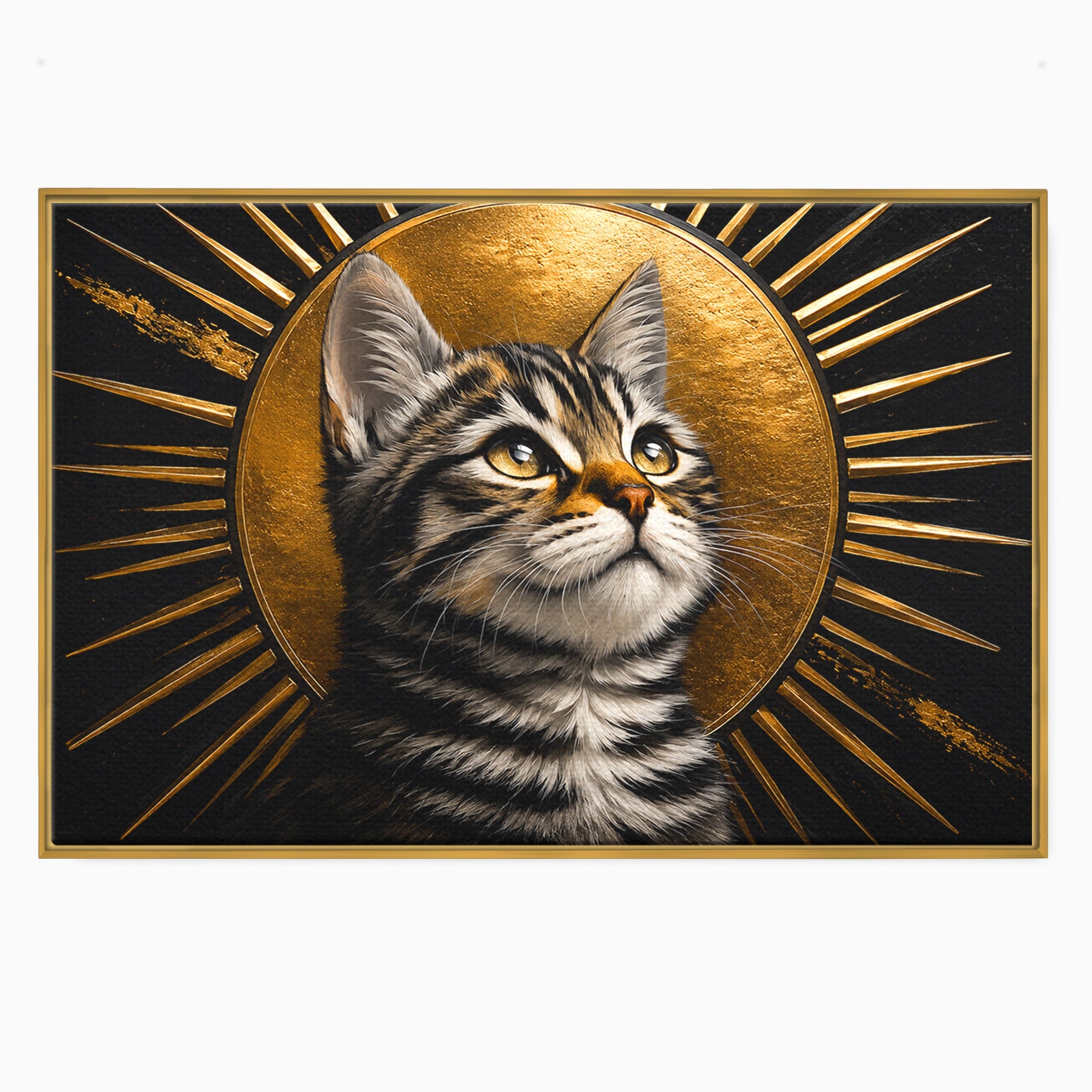 Tablou Canvas Premium LuxCanva® M1570, Micul Rege, Pisica, Animale, Portret, Eleganta, Living, Culori Vibrante